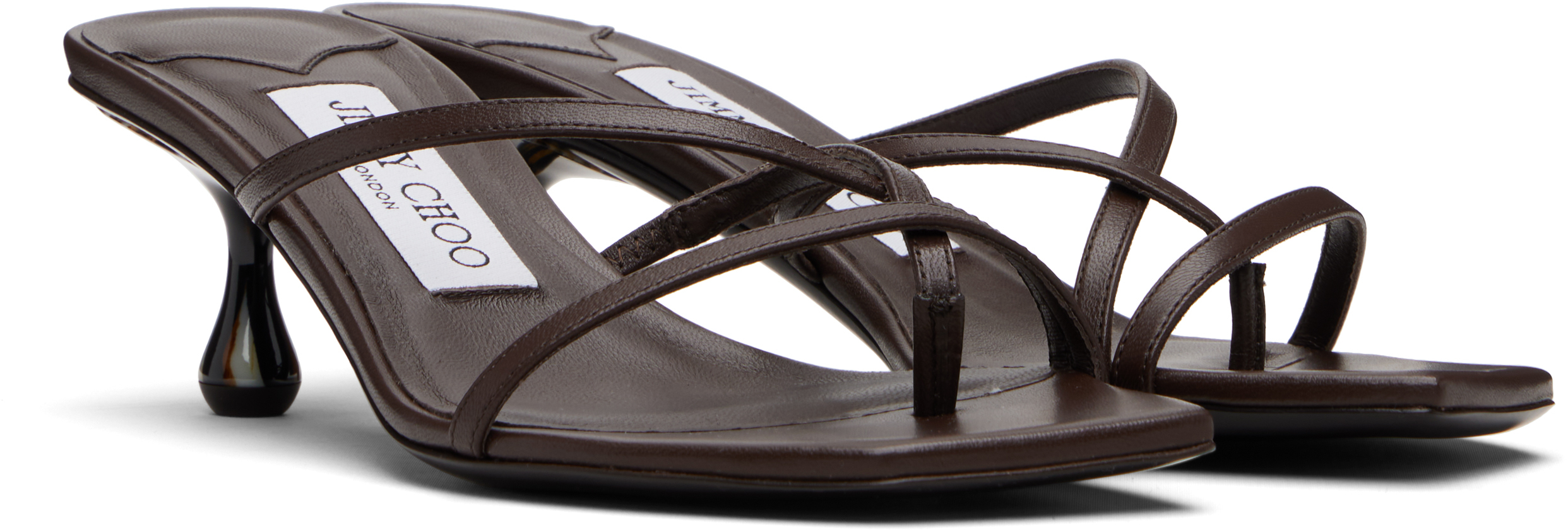 Jimmy Choo Brown Etana 50 Heeled Sandals In Brown