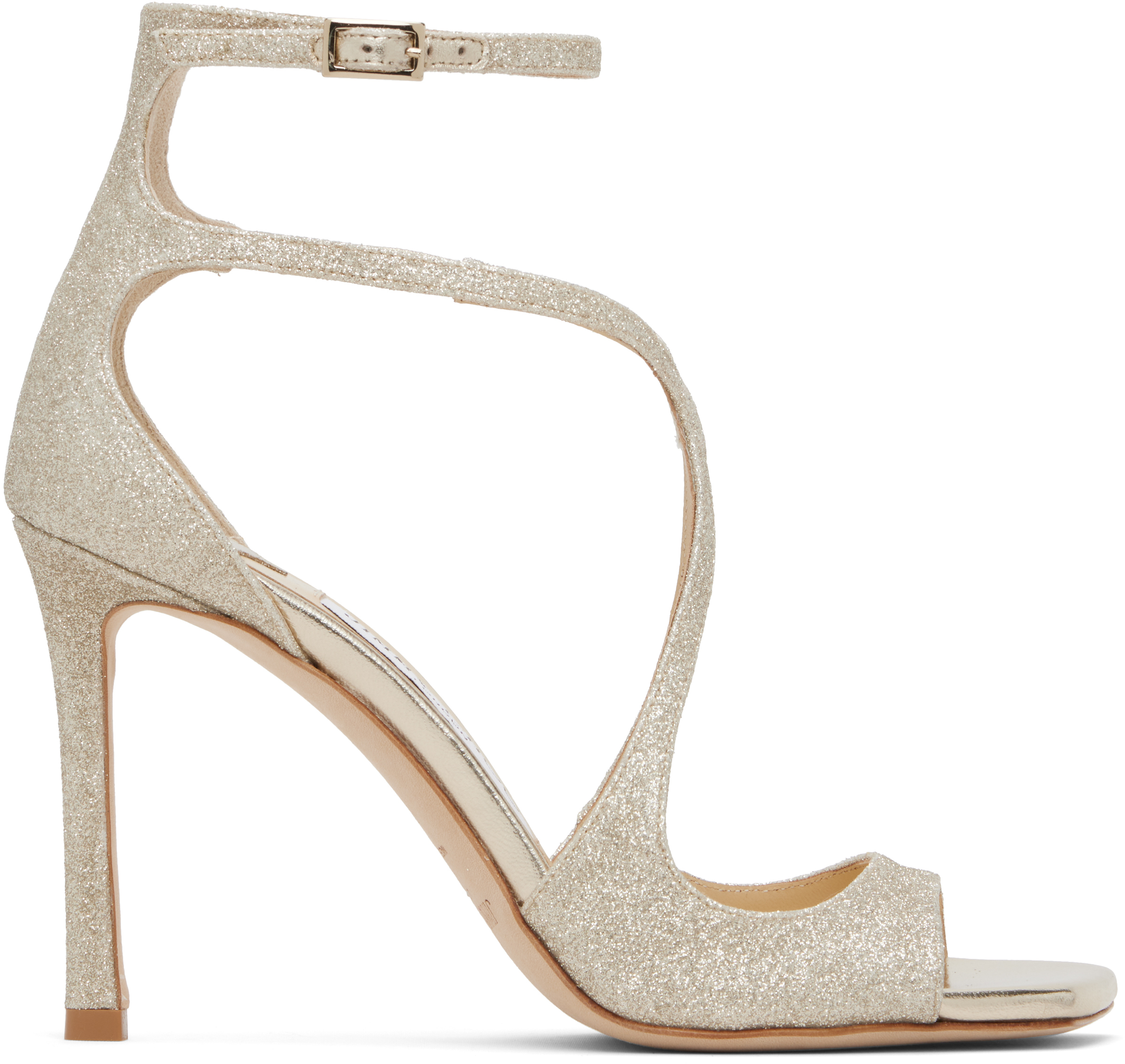 Jimmy Choo: シルバー Azia 95 ヒールサンダル | SSENSE 日本