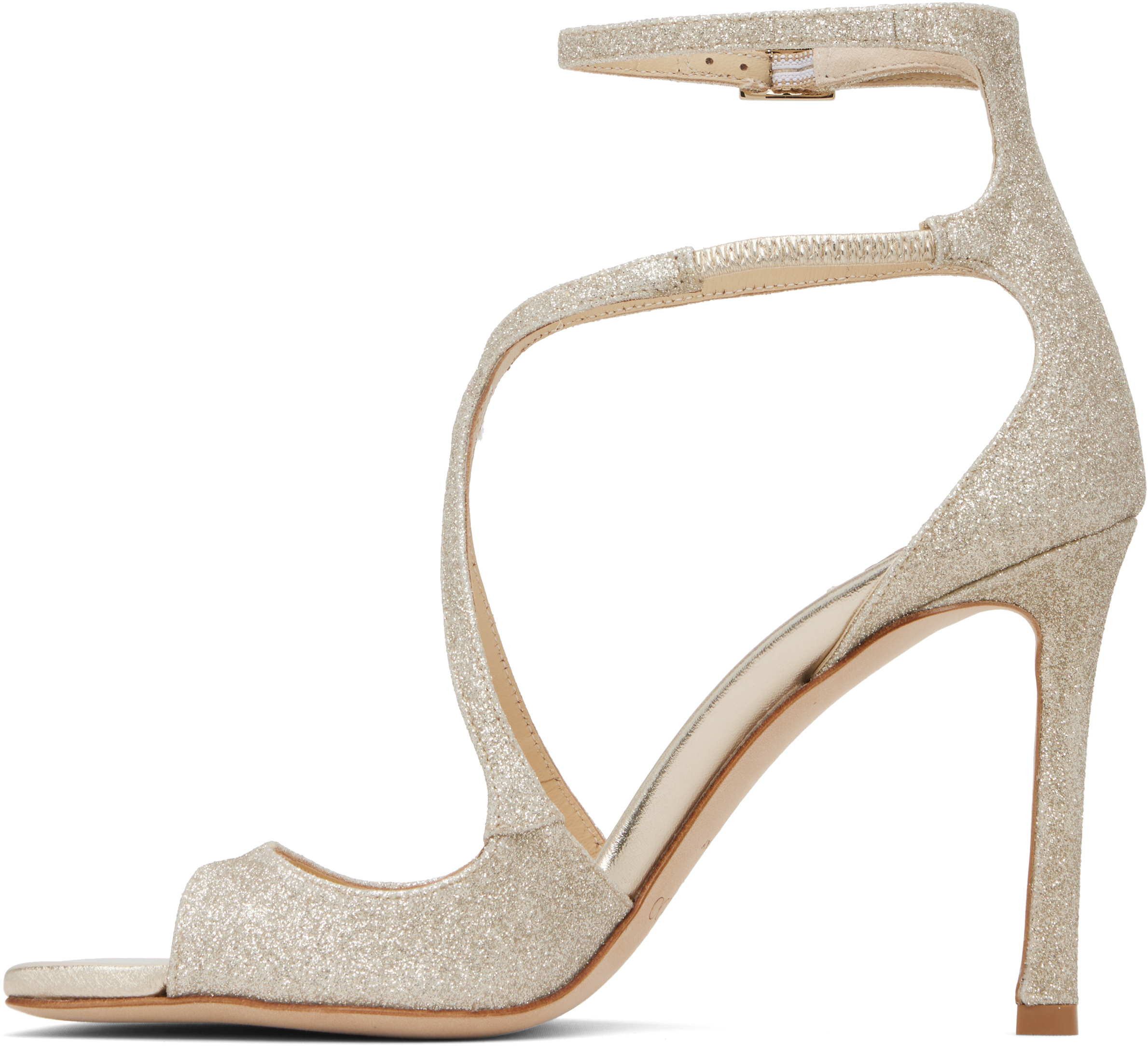 Jimmy Choo Silver Azia 95 Heeled Sandals In Neutral