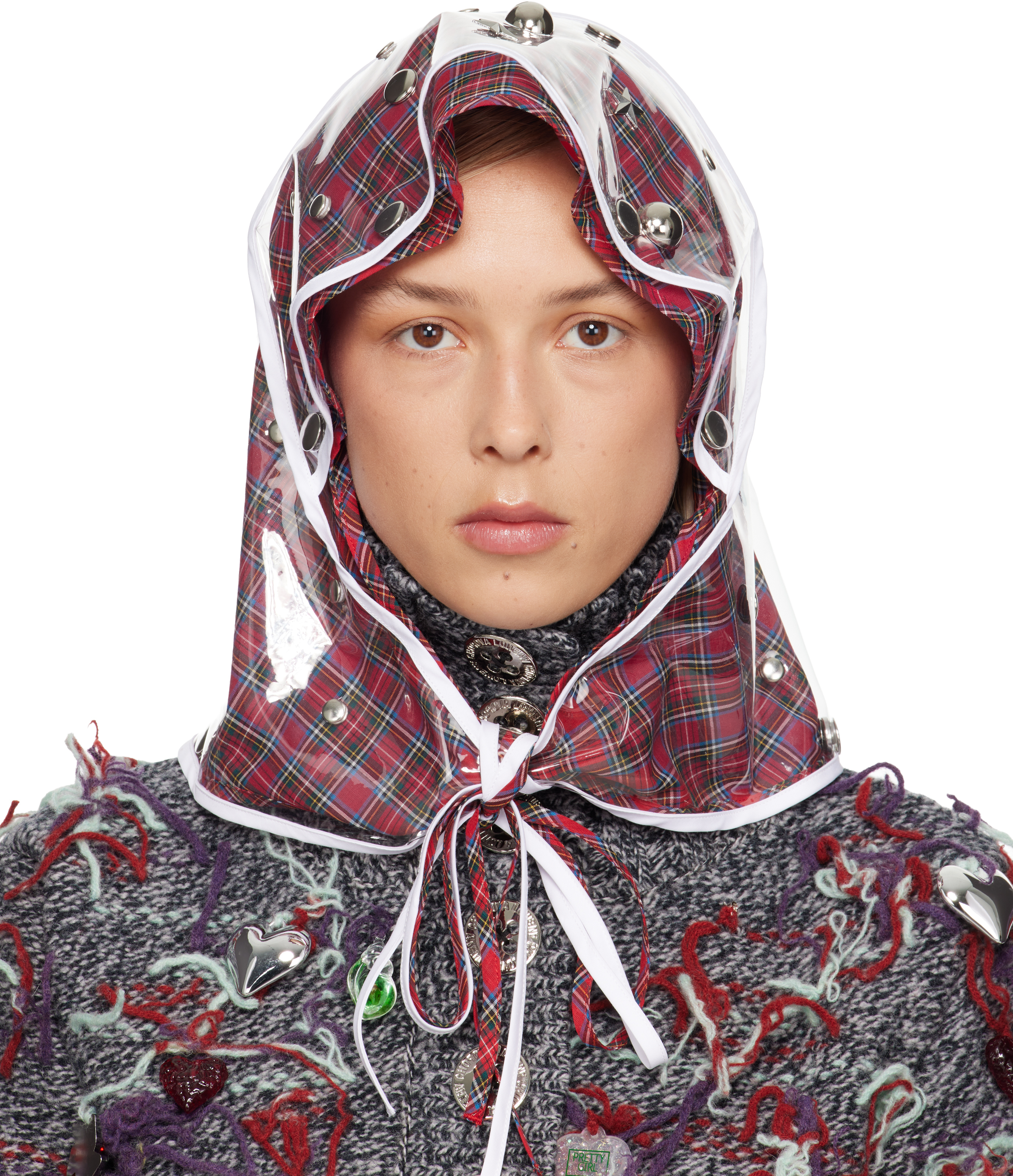 Chopova Lowena Red Rain Hat In Multi