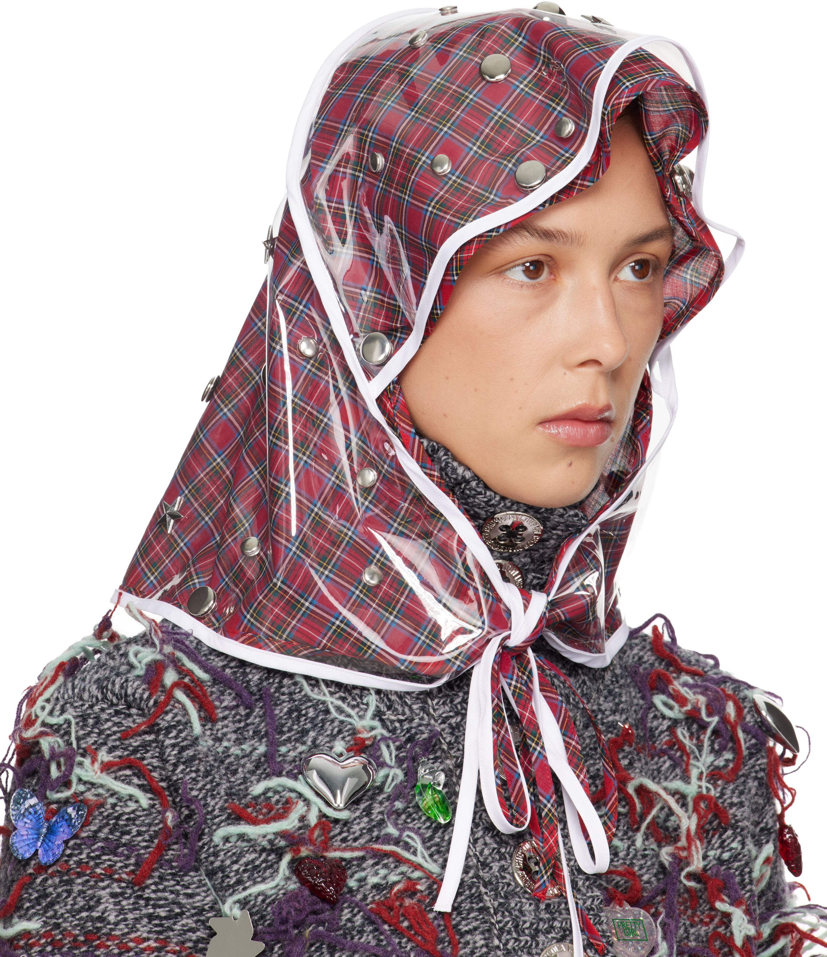 Chopova Lowena Red Rain Hat In Multi