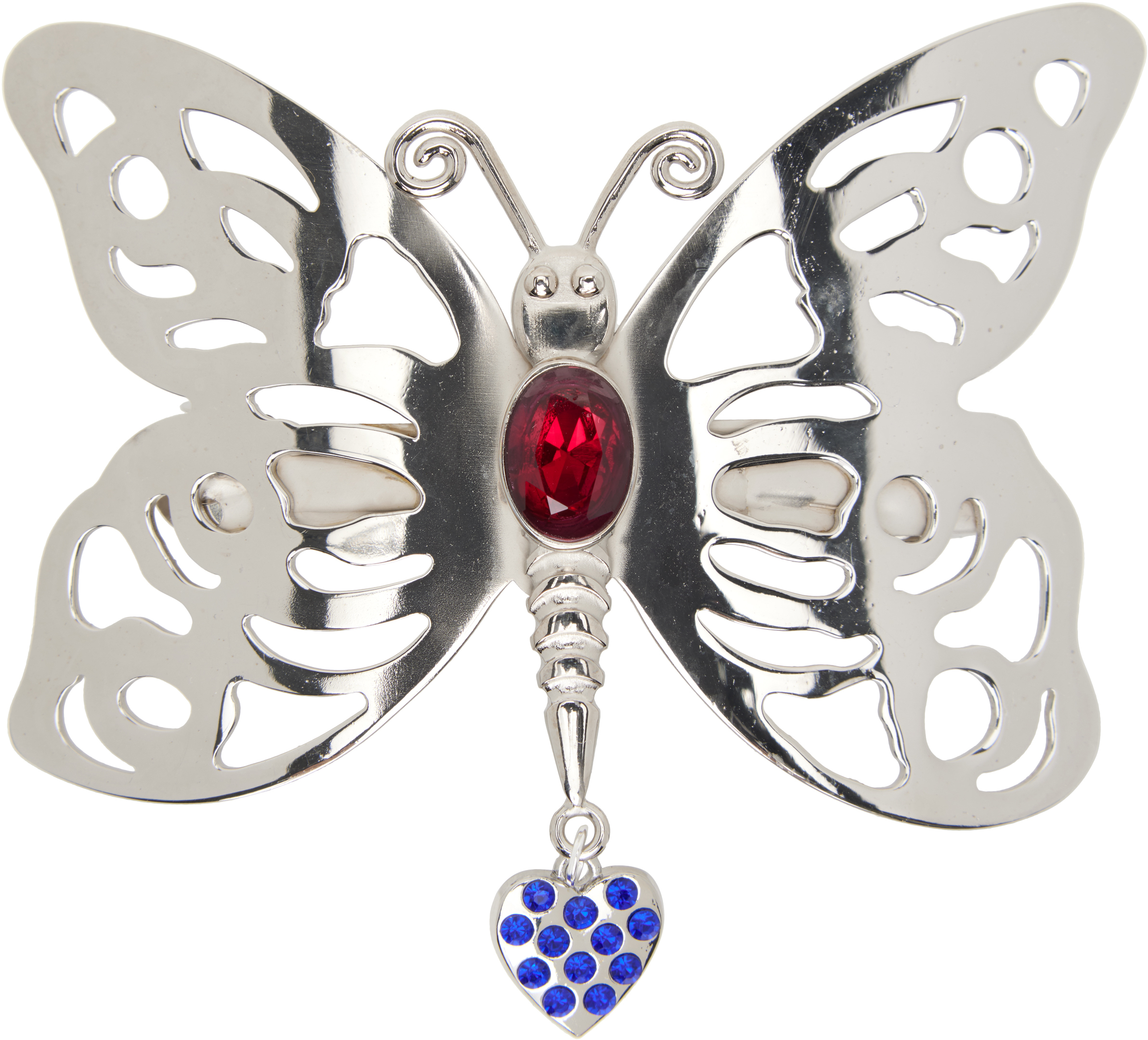 Chopova Lowena Cut Out Butterfly Hair Clip In Metallic