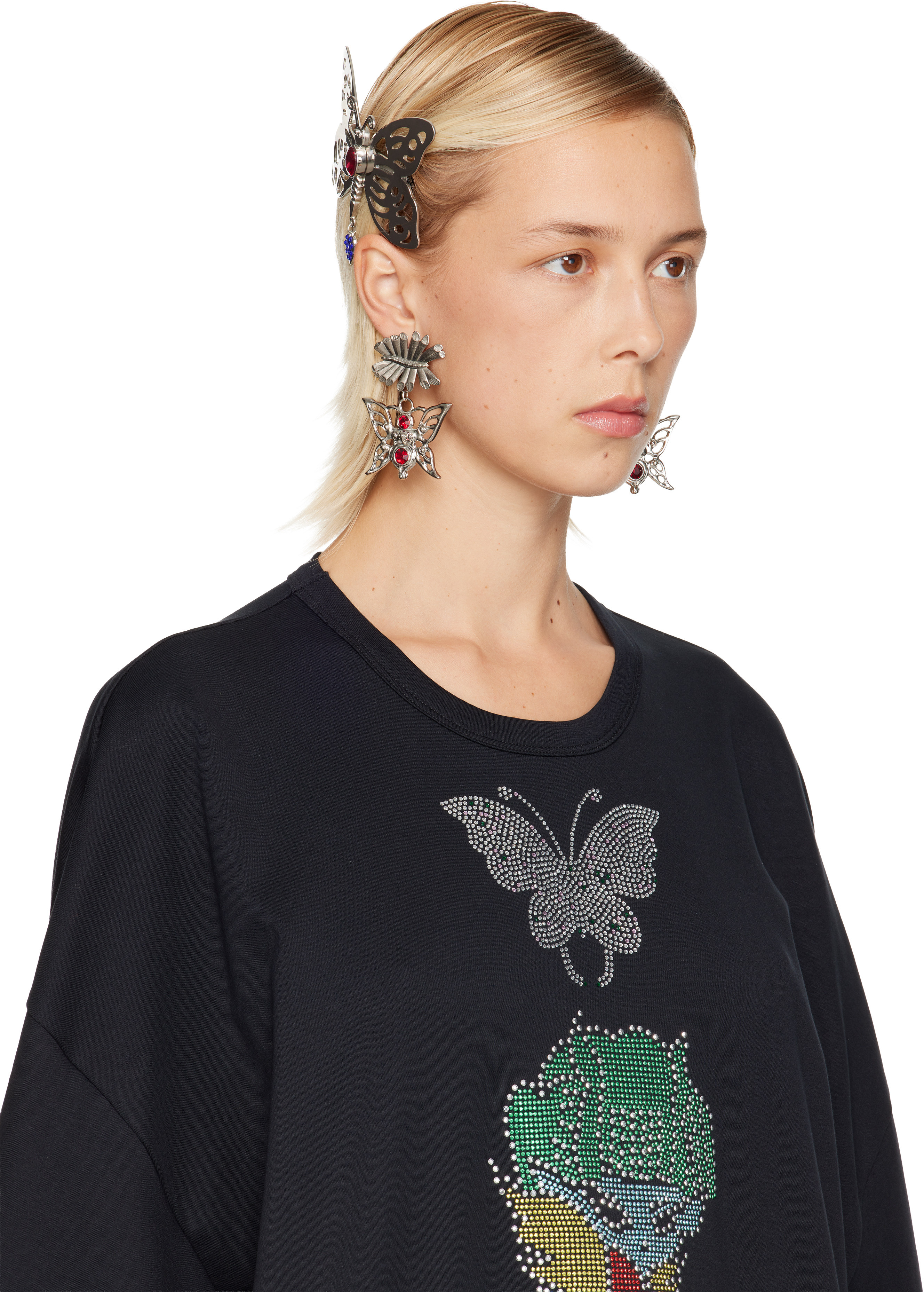 Chopova Lowena Cut Out Butterfly Hair Clip In Metallic