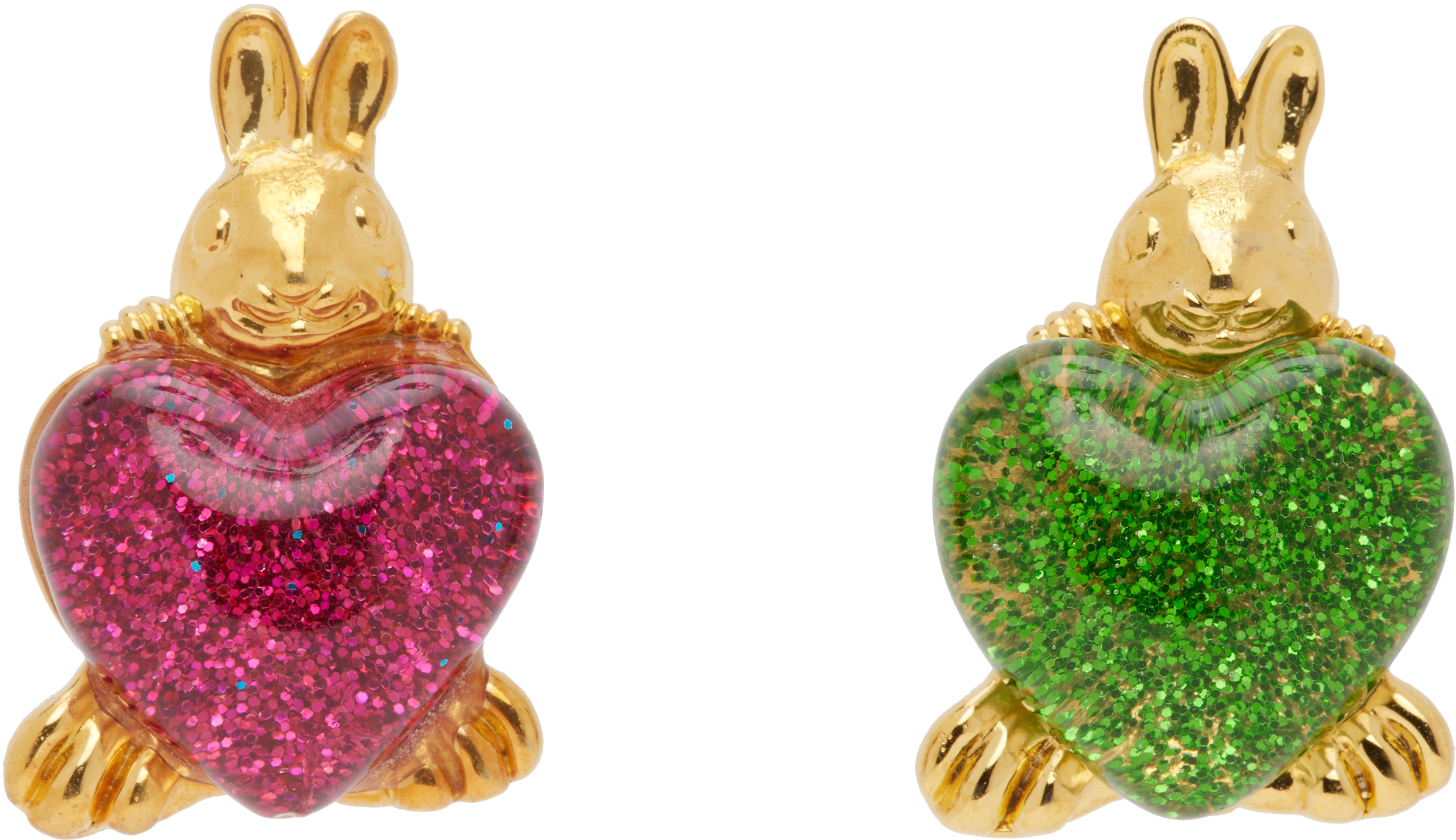 Chopova Lowena Belly Bunnies Stud Earrings In Gold