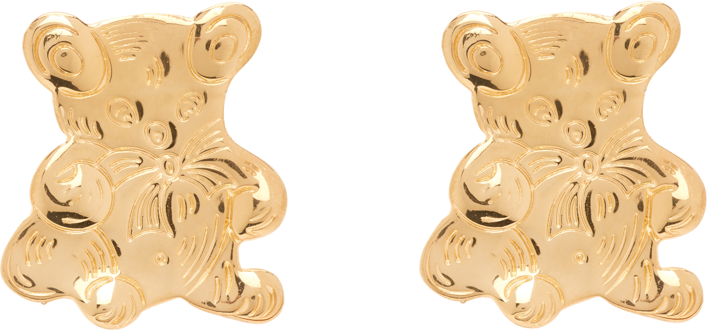 Chopova Lowena Teddy Gold Bear Stud Earrings In Gold