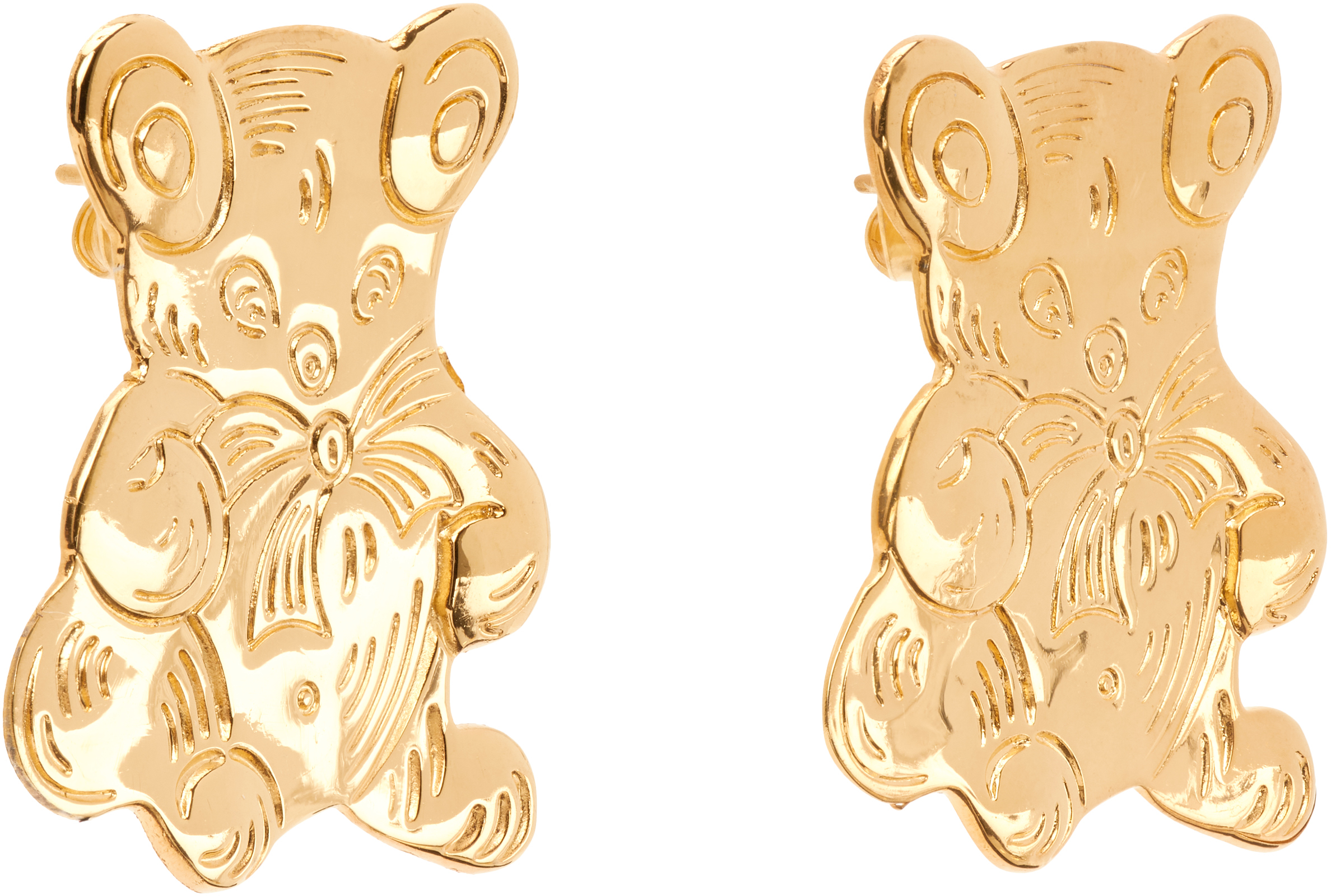 Chopova Lowena Teddy Gold Bear Stud Earrings In Gold