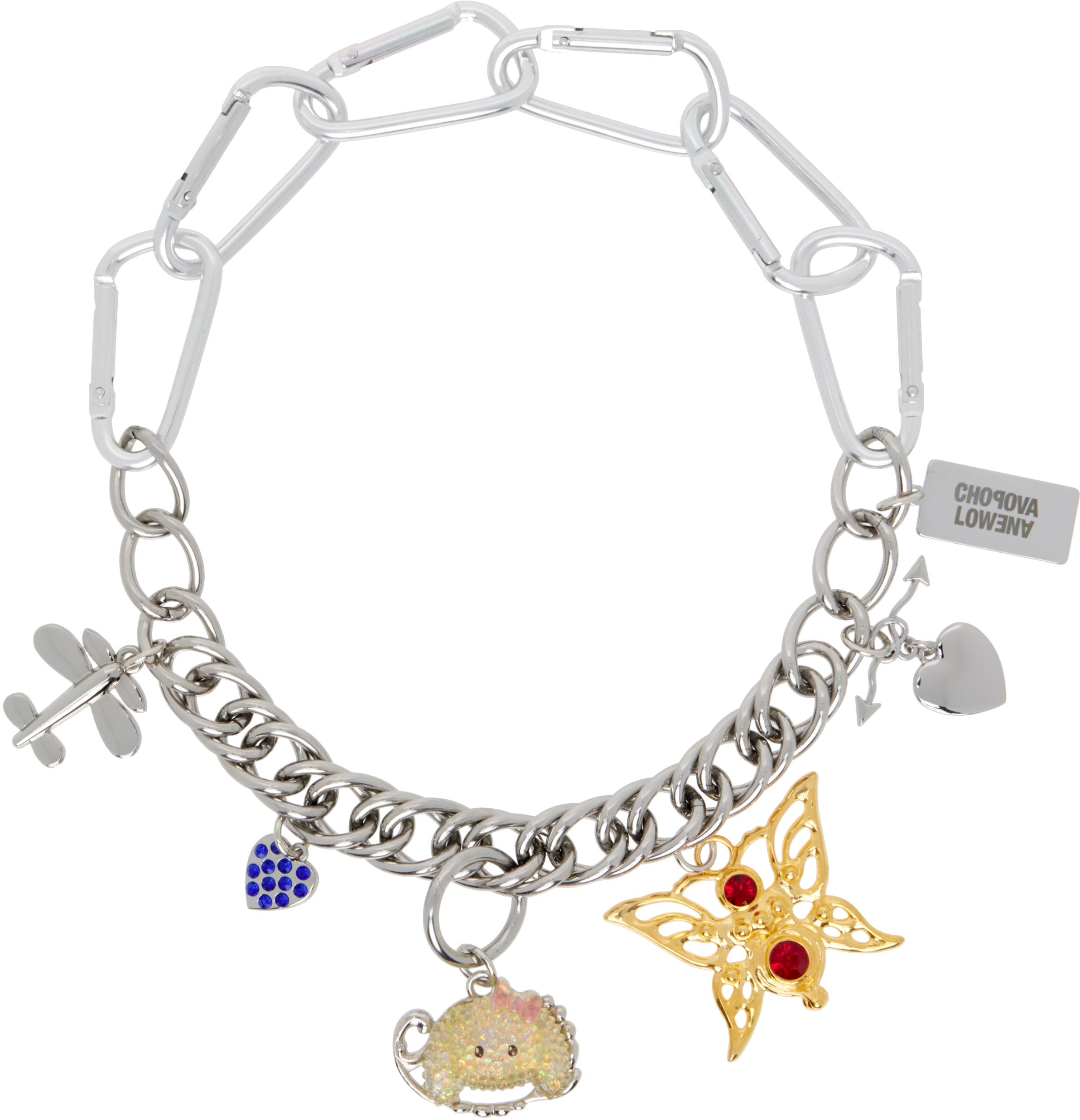Chopova Lowena Lamb And Friends Carabiner Necklace In Multi