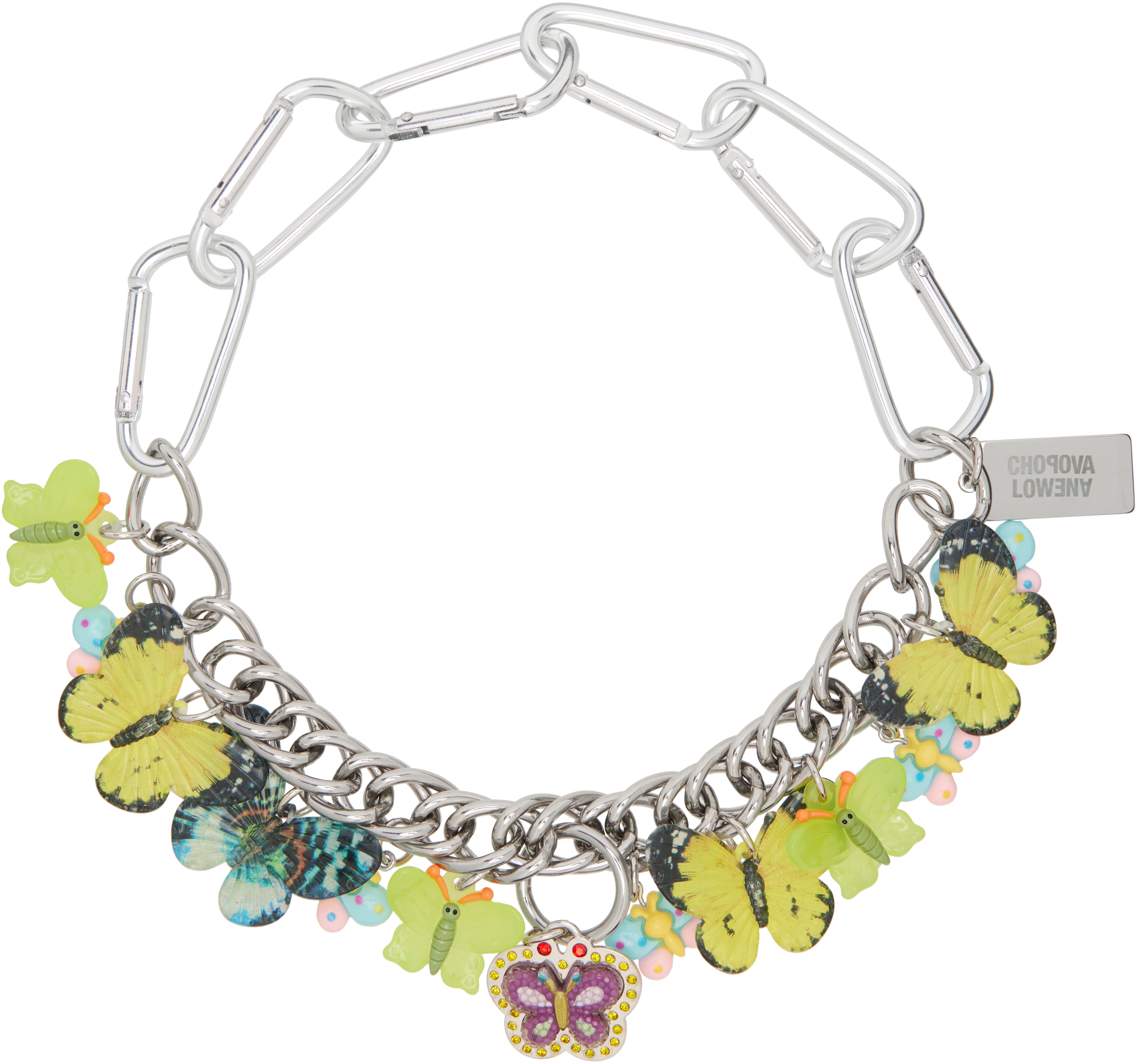 Chopova Lowena Kaleidoscope Carabiner Necklace In Metallic