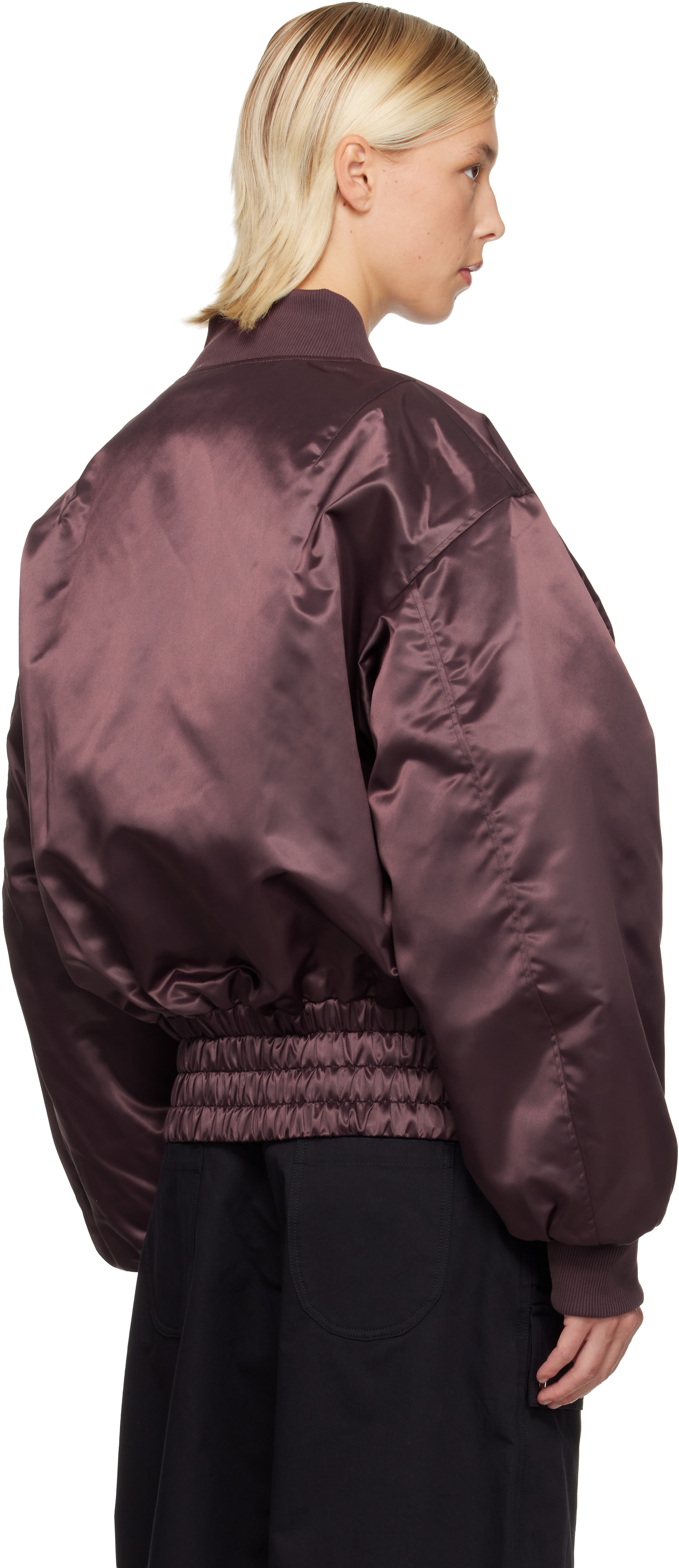 Chopova Lowena Brown Helter Bomber Jacket In Burgundy