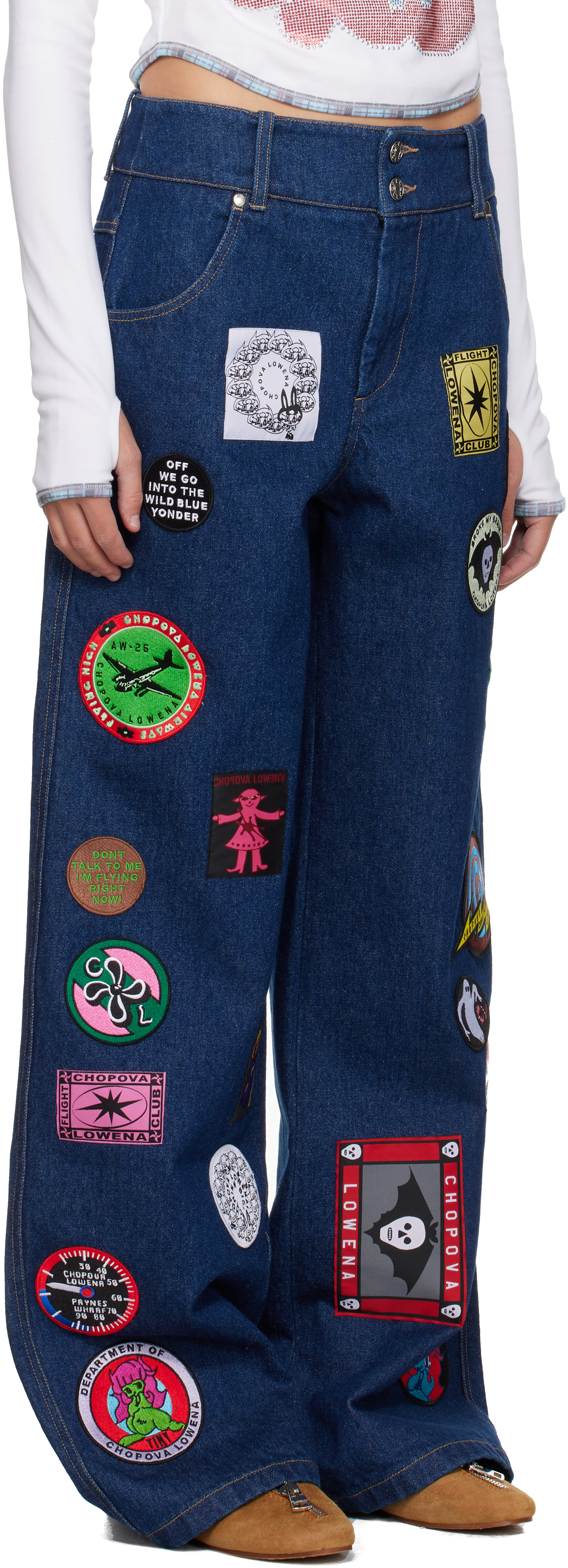 Chopova Lowena Navy Wicko Jeans In Multi