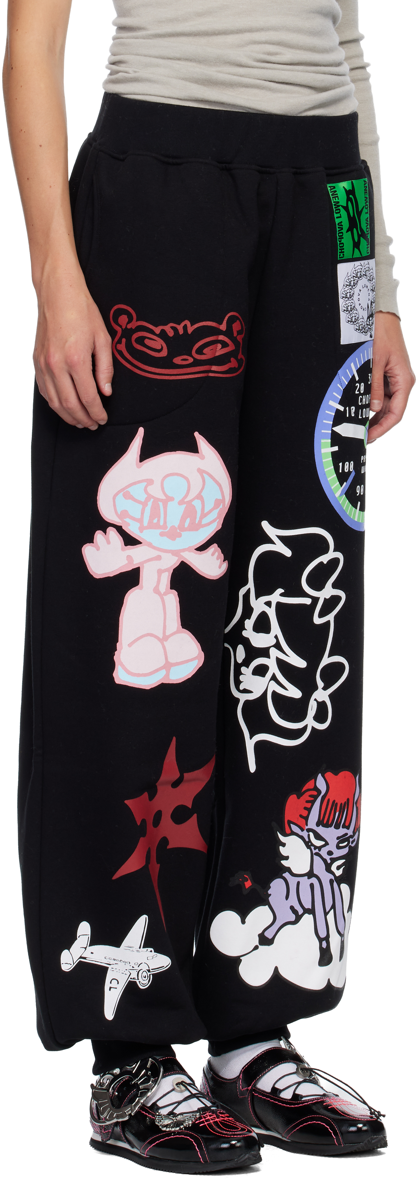 Chopova Lowena Black Flying High Sweatpants In Black