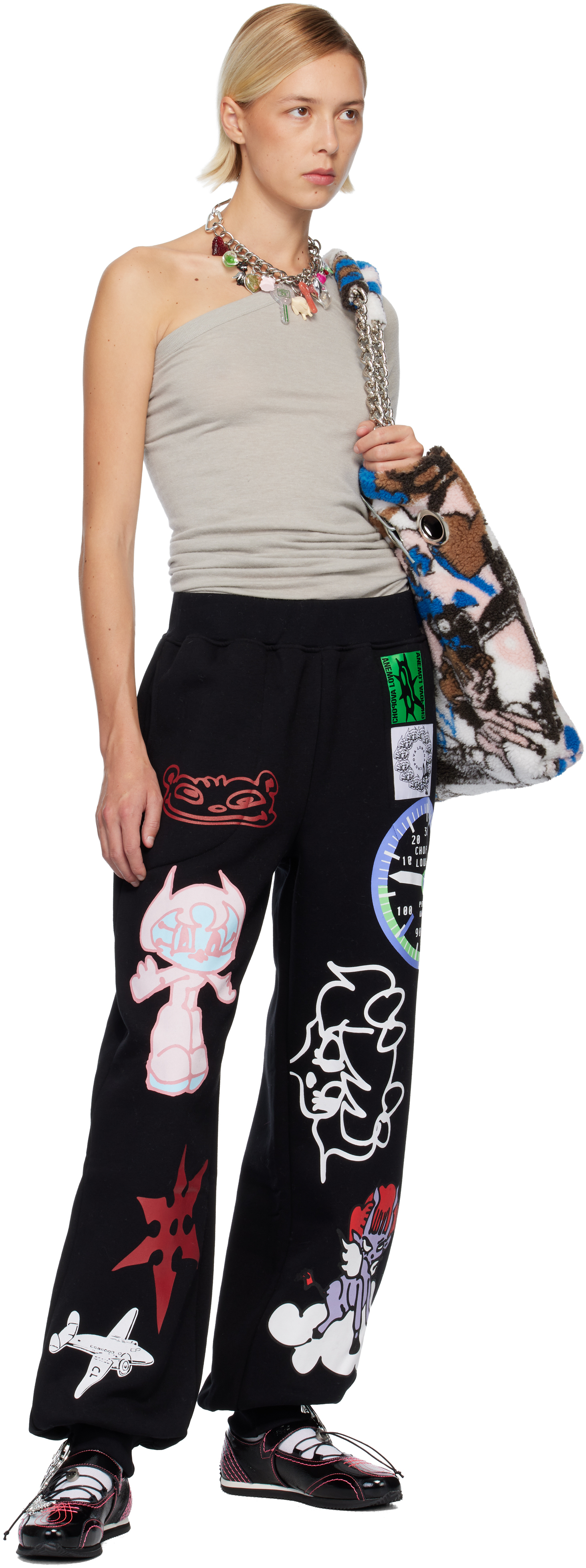 Chopova Lowena Black Flying High Sweatpants In Black