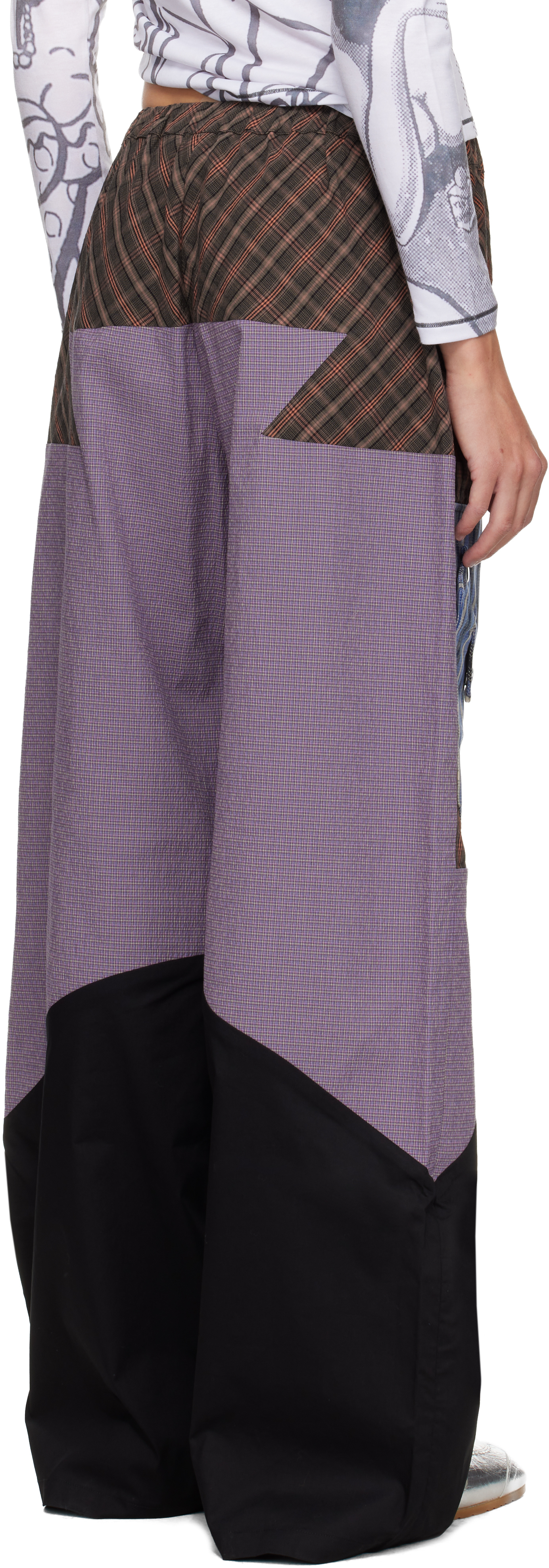 Chopova Lowena Bega Mixed Media Trousers In Multi