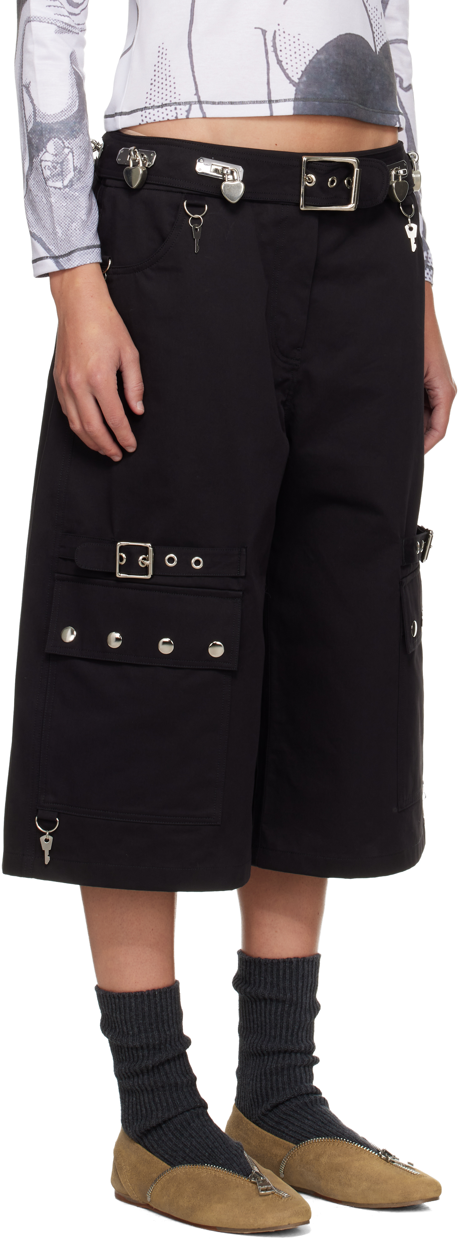 Chopova Lowena Black Thunderhull Shorts In Black