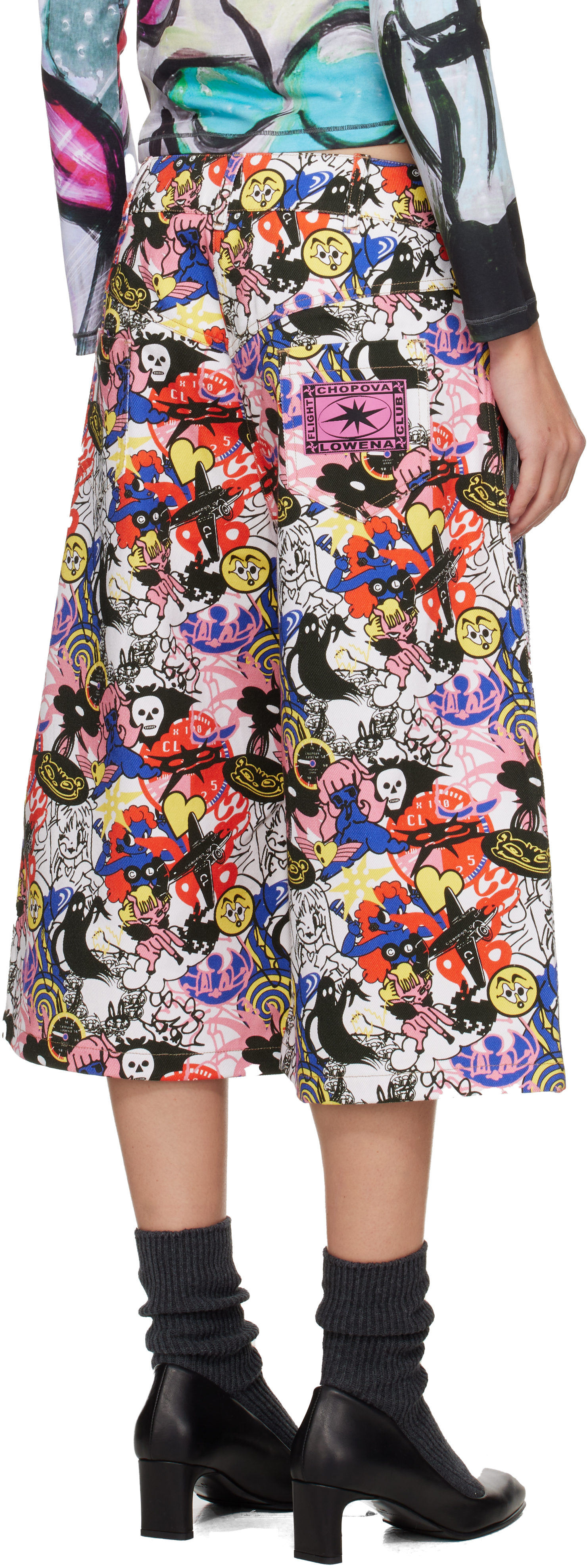 Chopova Lowena Multicolor Cosmos Denim Shorts In Multi