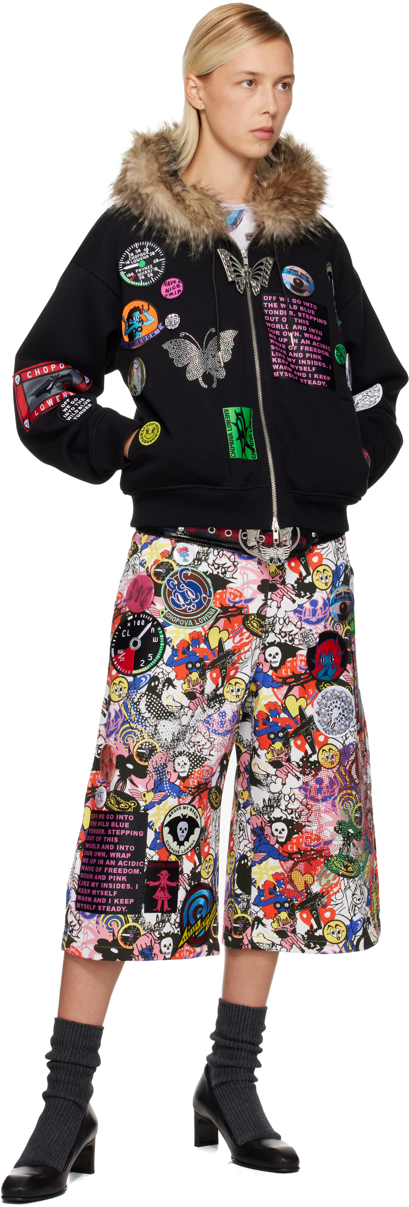 Chopova Lowena Multicolor Cosmos Denim Shorts In Multi