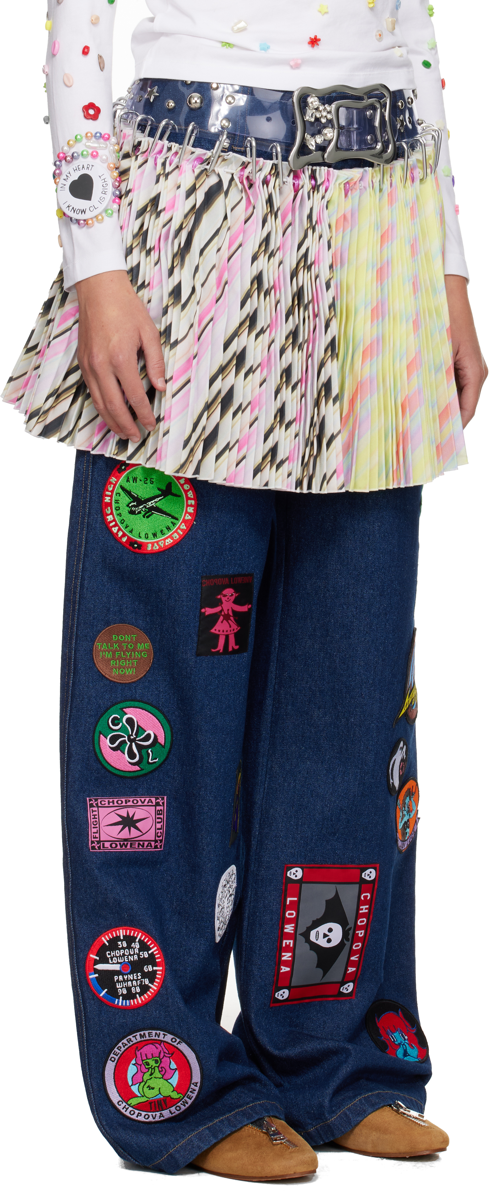 Chopova Lowena Multicolor Strobe Carabiner Miniskirt In Multi