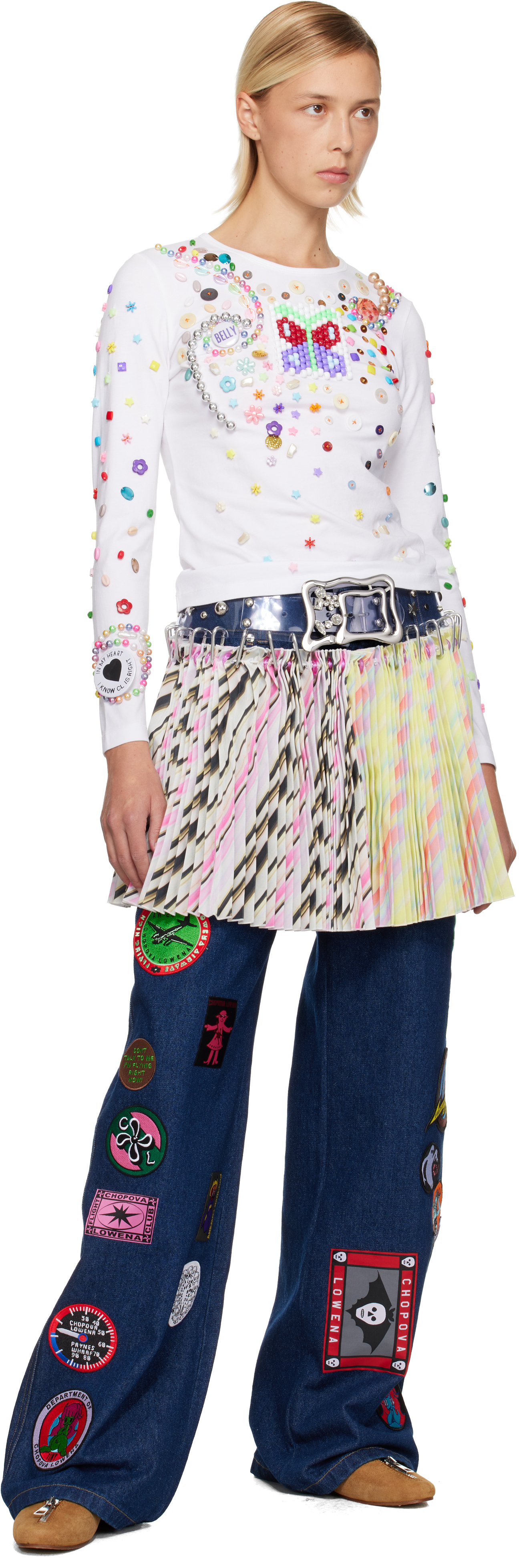 Chopova Lowena Multicolor Strobe Carabiner Miniskirt In Multi