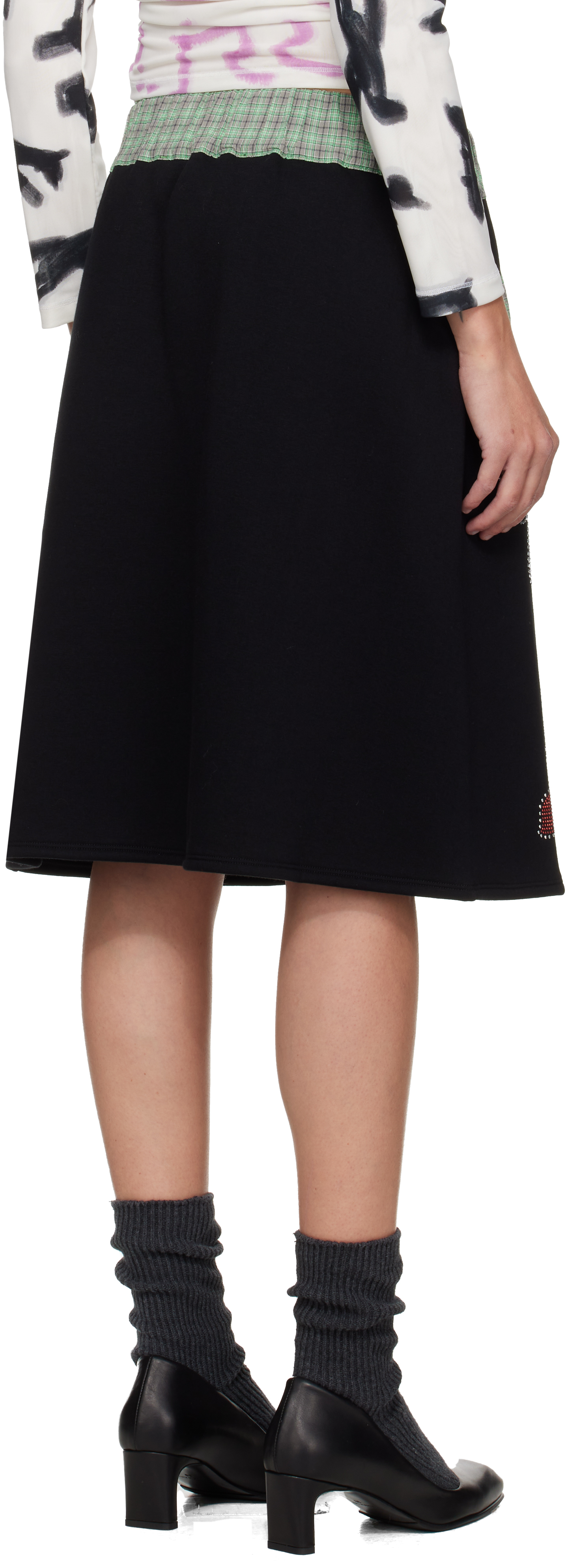 Chopova Lowena Black Quimby Midi Skirt In Multi