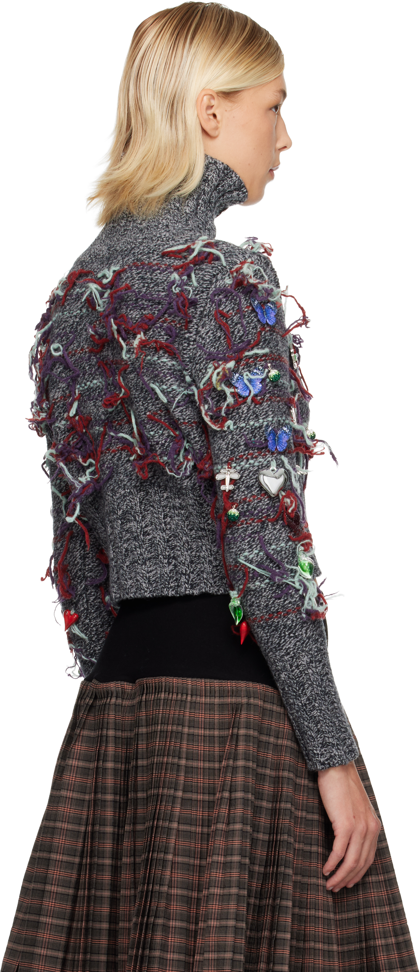 Chopova Lowena Gray Washed Up Cardigan In Gray