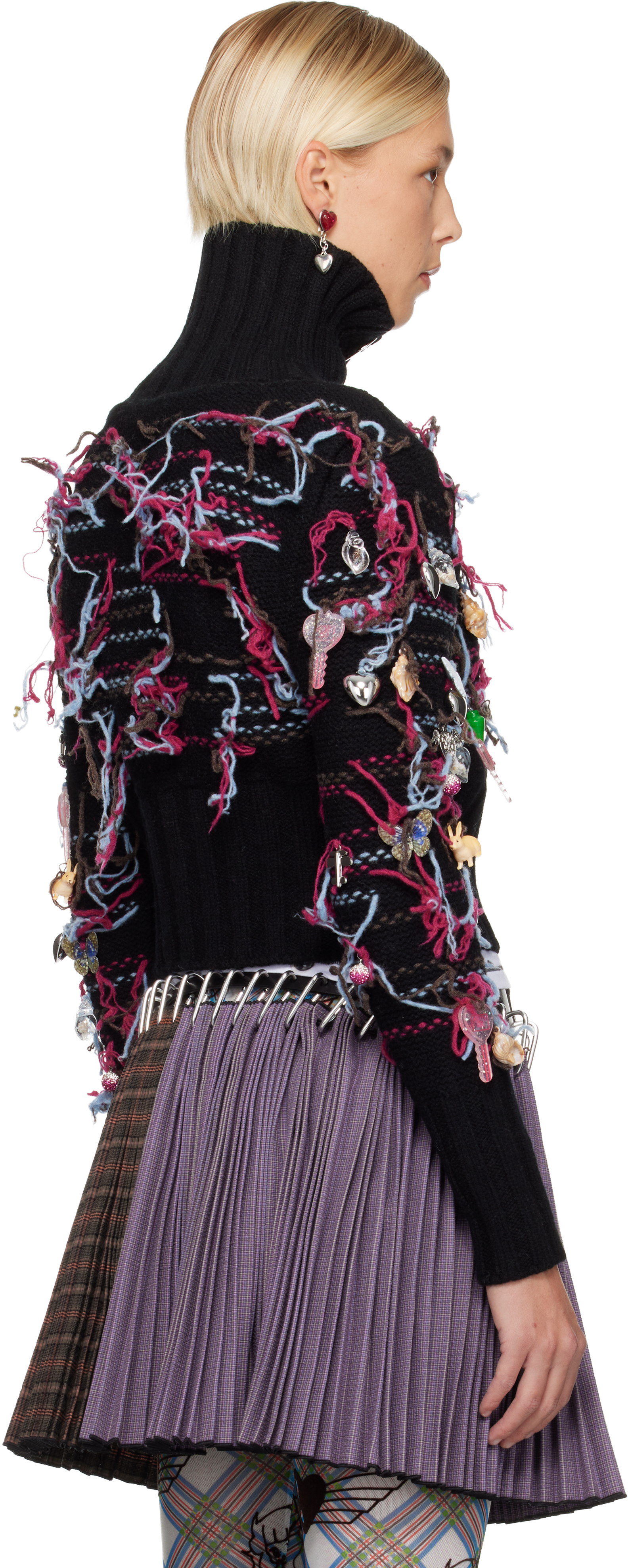 Chopova Lowena Black Washed Up Cardigan In Black