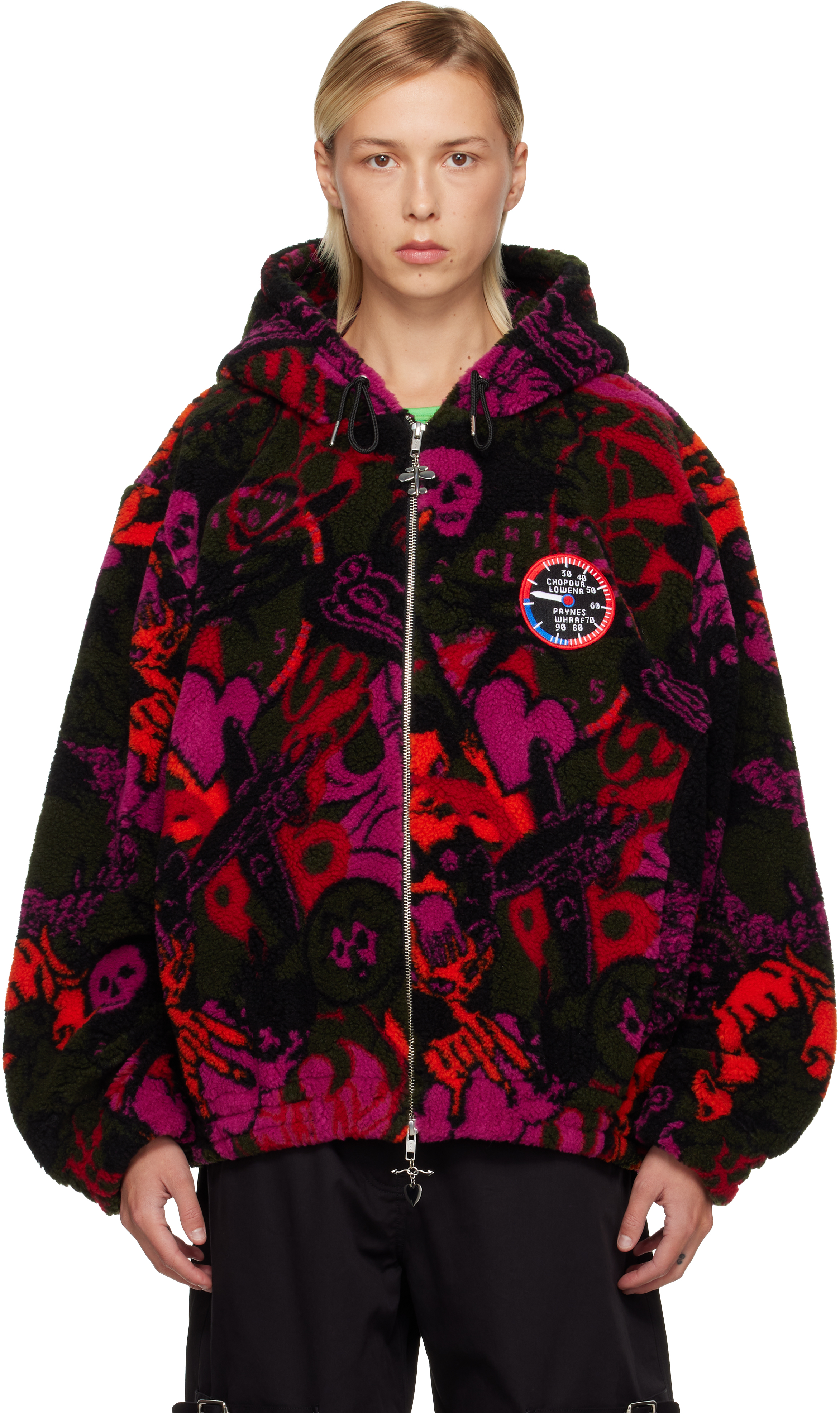 Chopova Lowena Multicolor Engine Party Oversized Fleece Hoodie In Multi