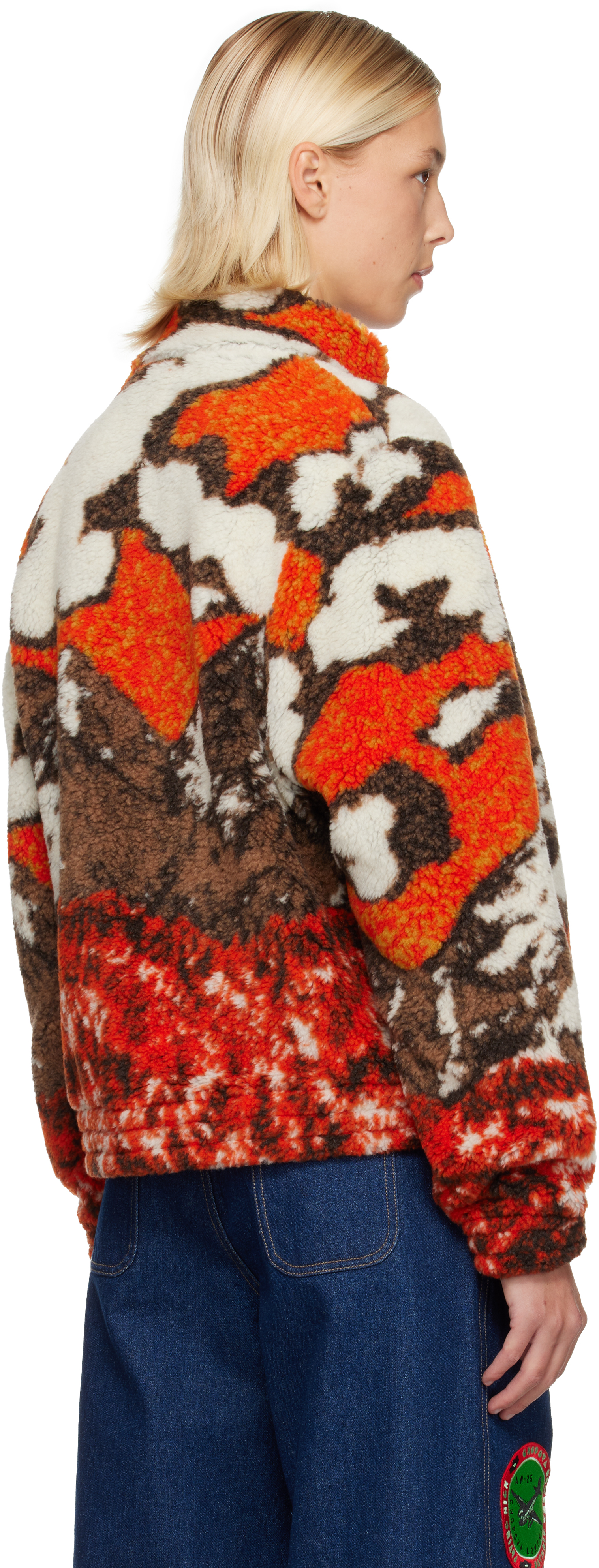 Chopova Lowena Orange Cl Airlines Fleece Jacket In Multi