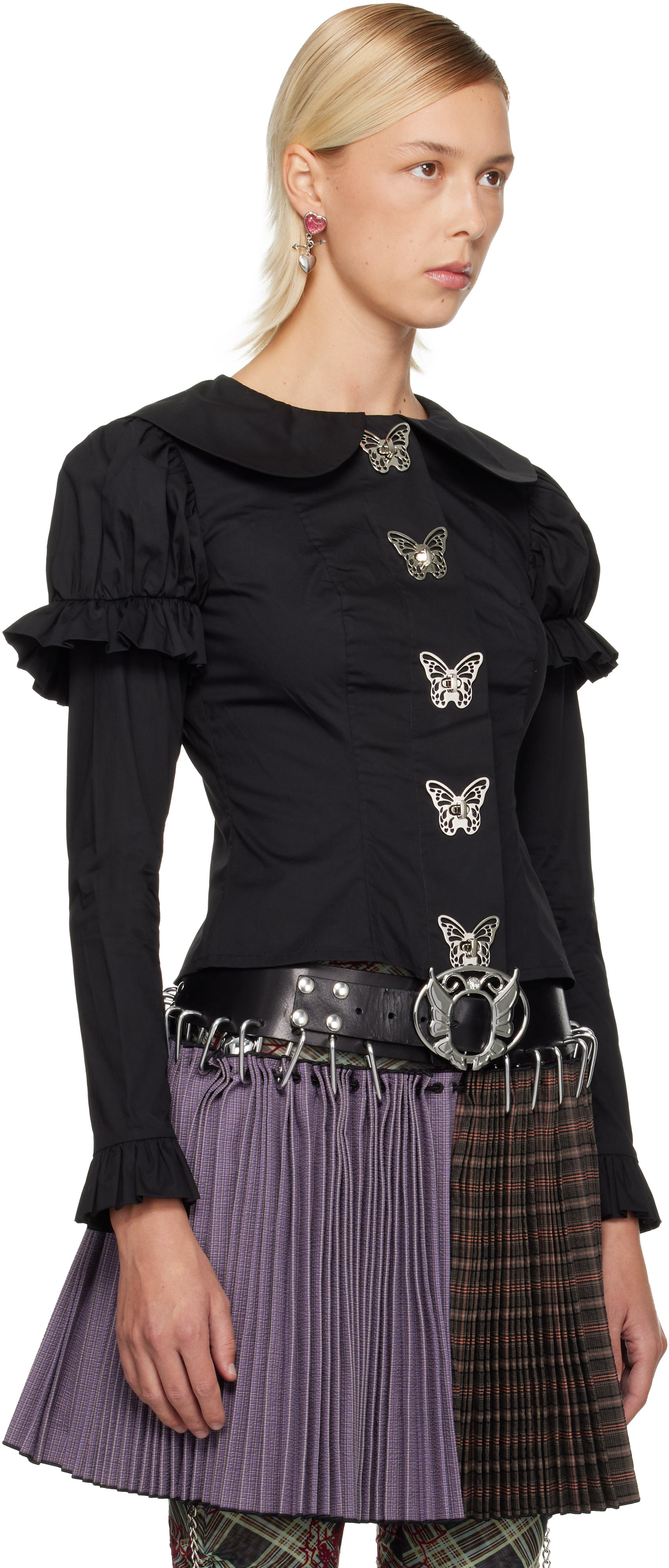Chopova Lowena Black Butterfly Blouse In Black