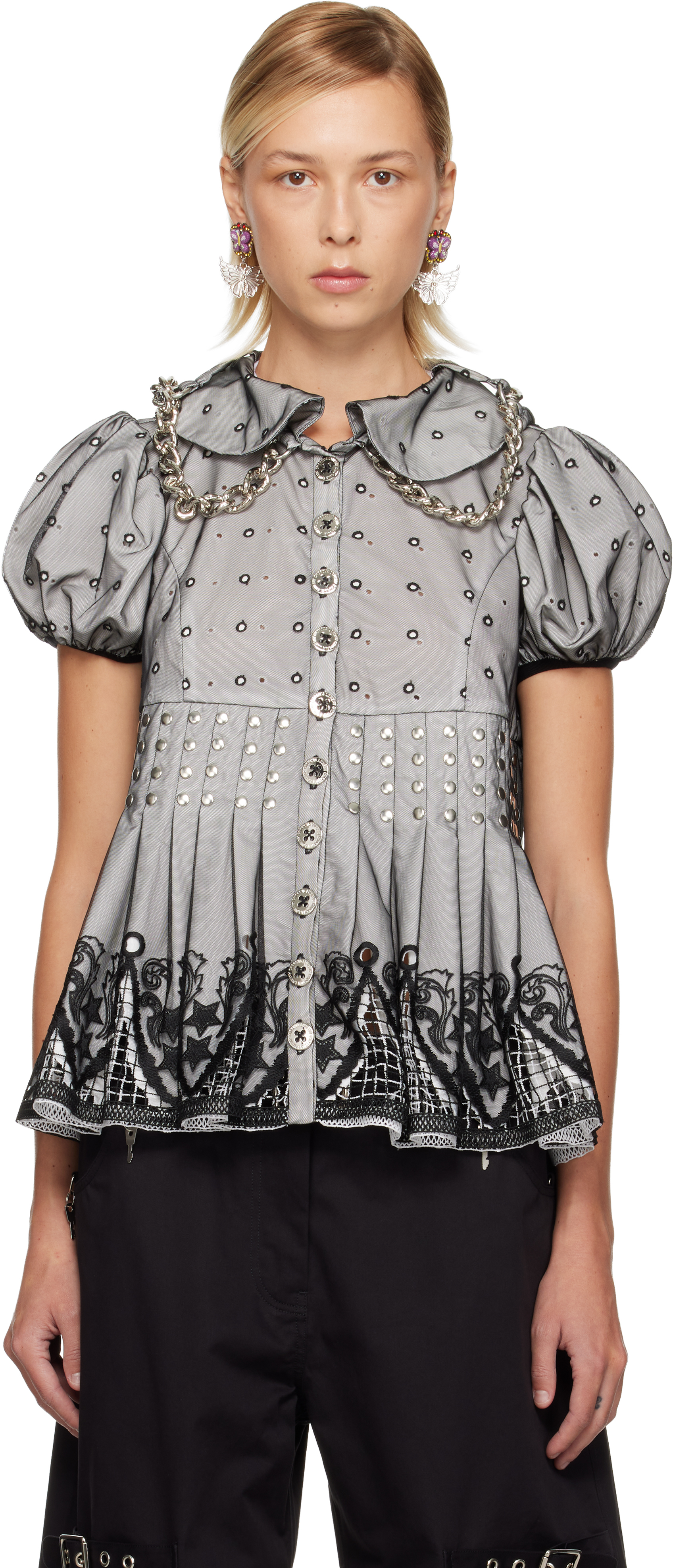 Chopova Lowena Beryl Short Sleeve Shirt In Multi