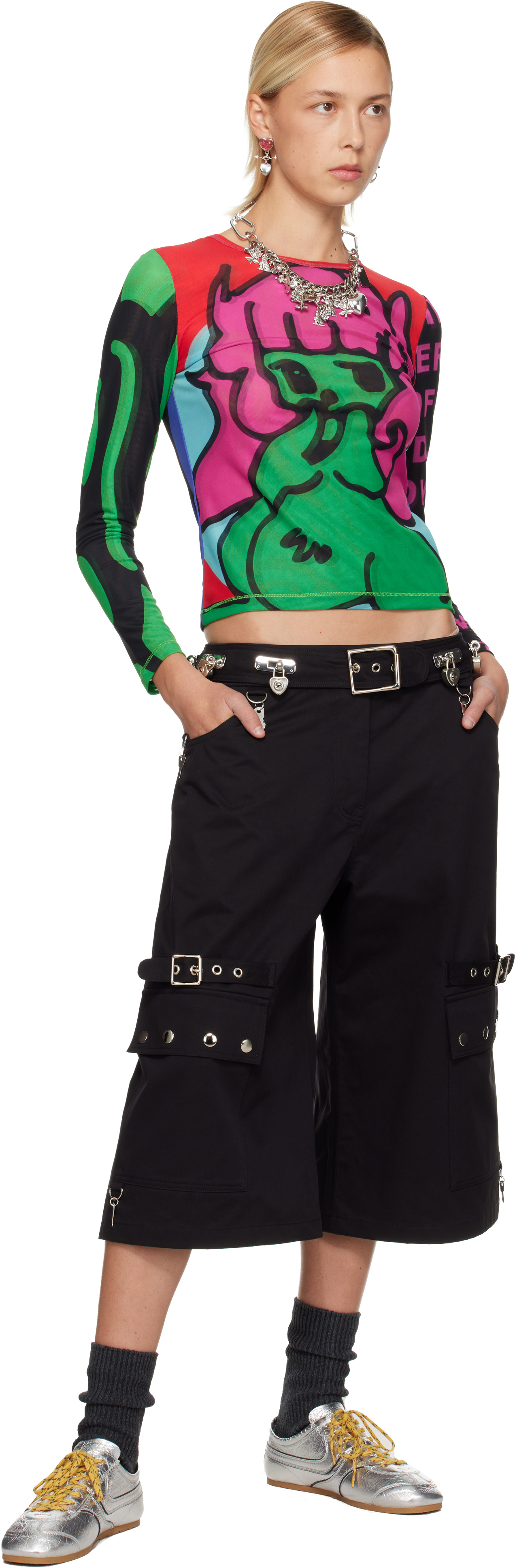 Chopova Lowena Multicolor Tiny Mesh Ls T-shirt In Multi