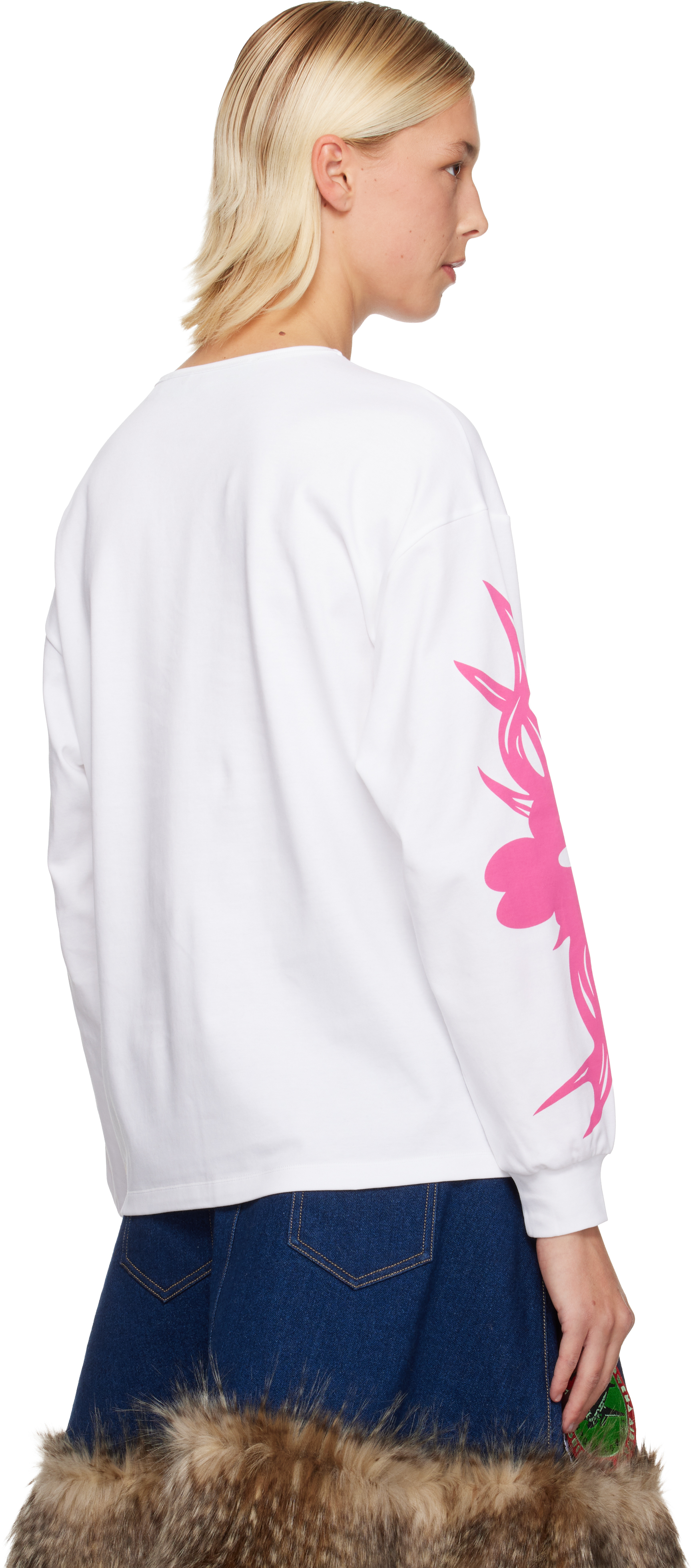 Chopova Lowena White Bashful Oversized Jersey T-shirt In Animal Print