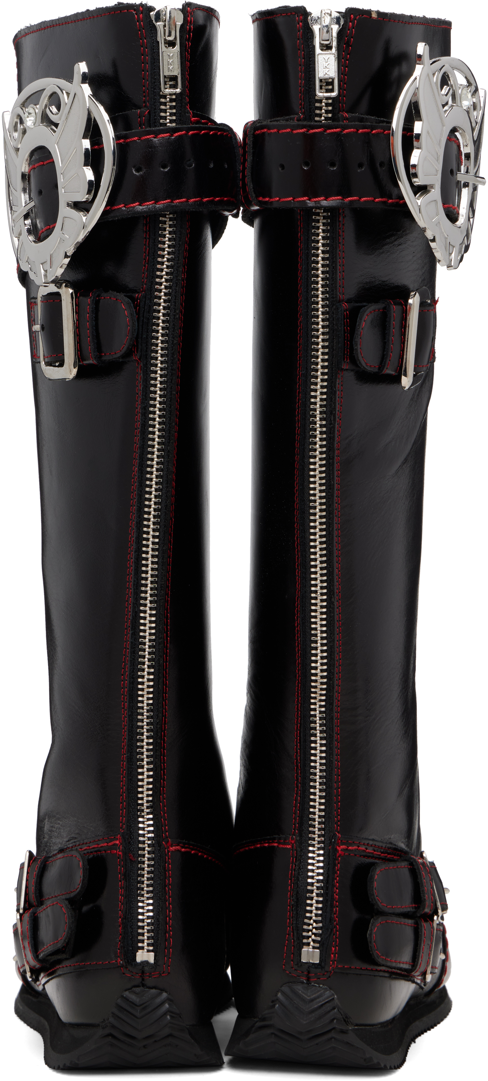 Chopova Lowena Black Chunky Lace Up Stefanie Tall Boots In Black