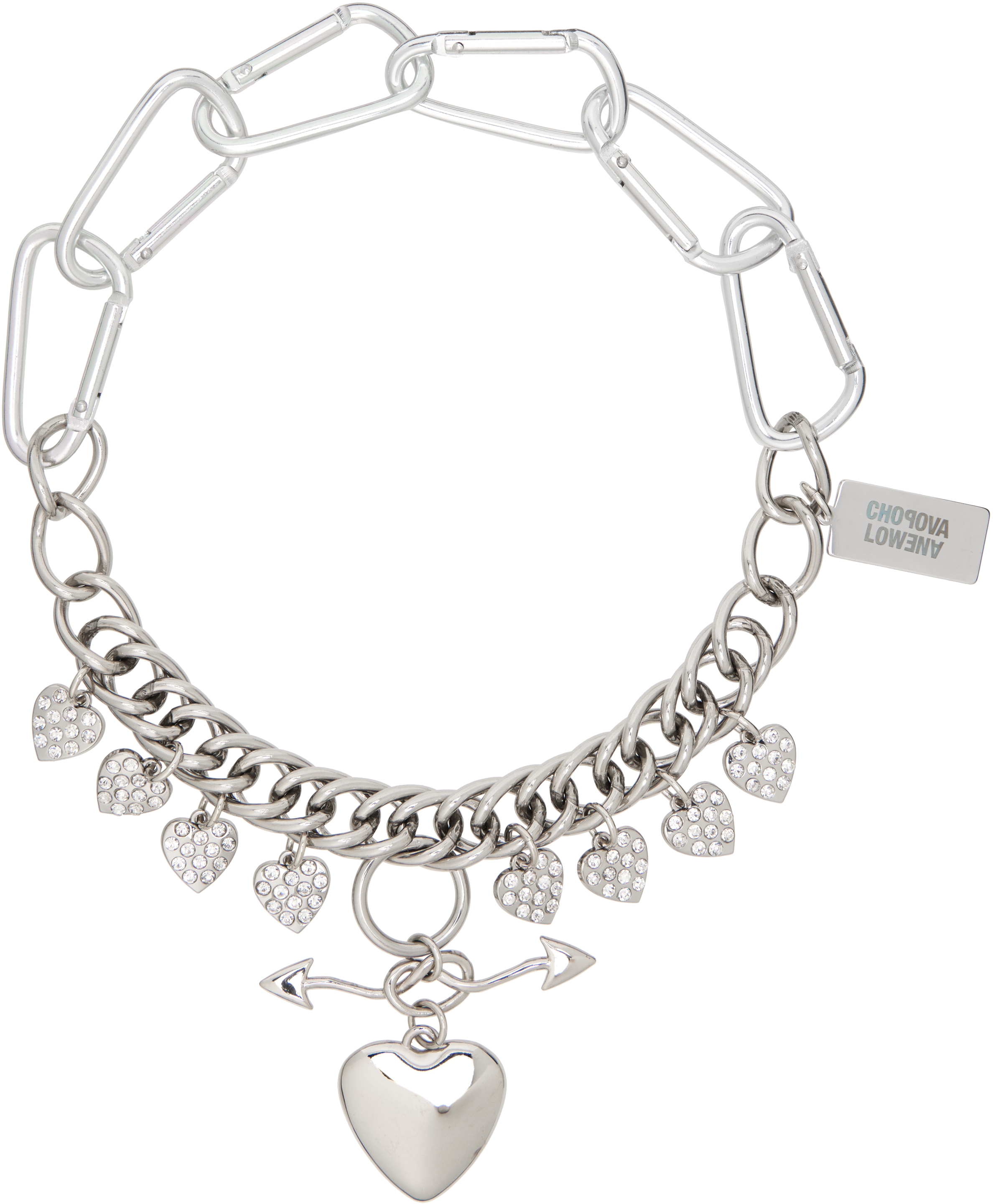 Chopova Lowena Lots Of Love Carabiner Necklace In Metallic