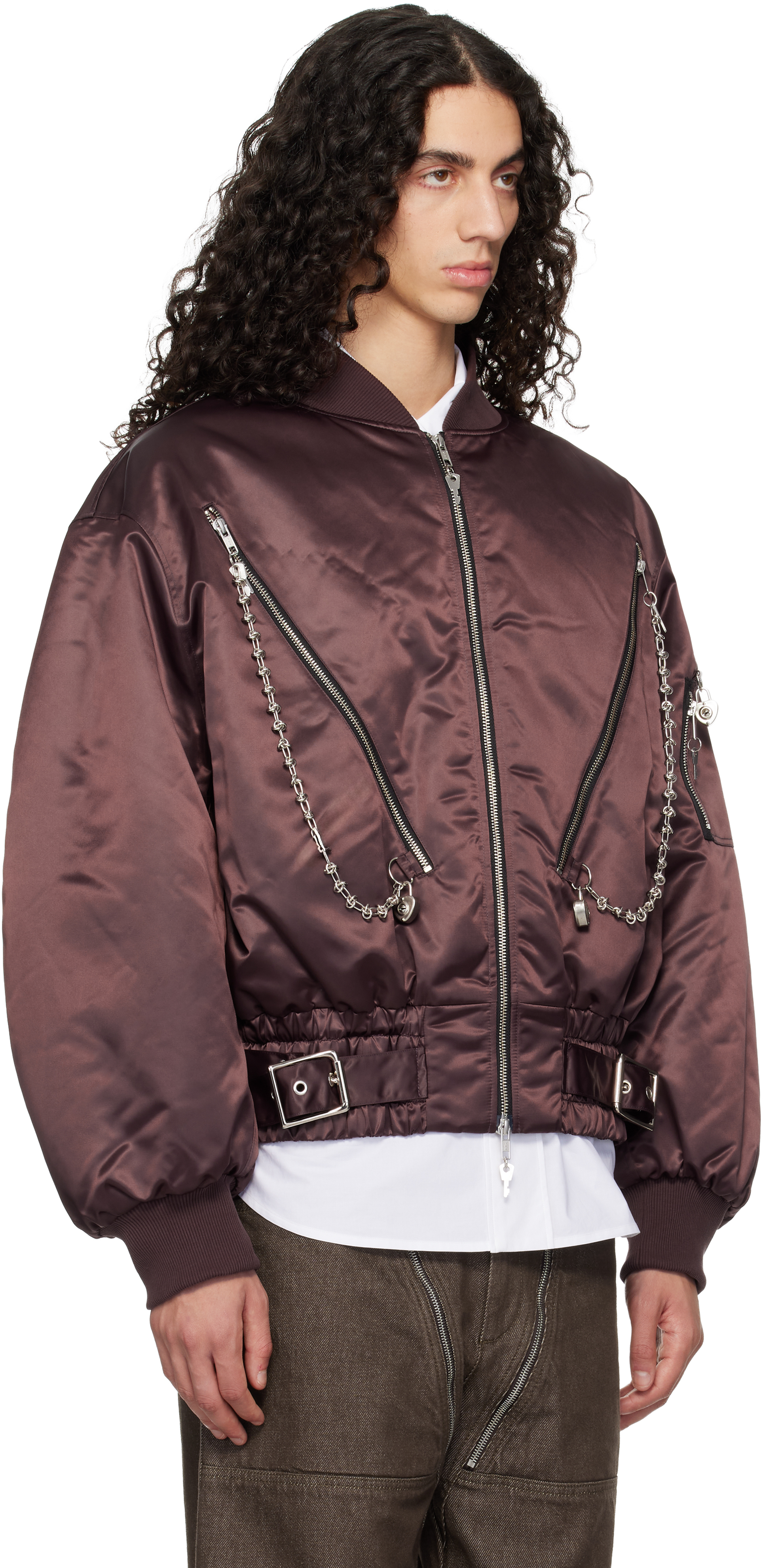 Chopova Lowena Brown Helter Bomber Jacket In Brown