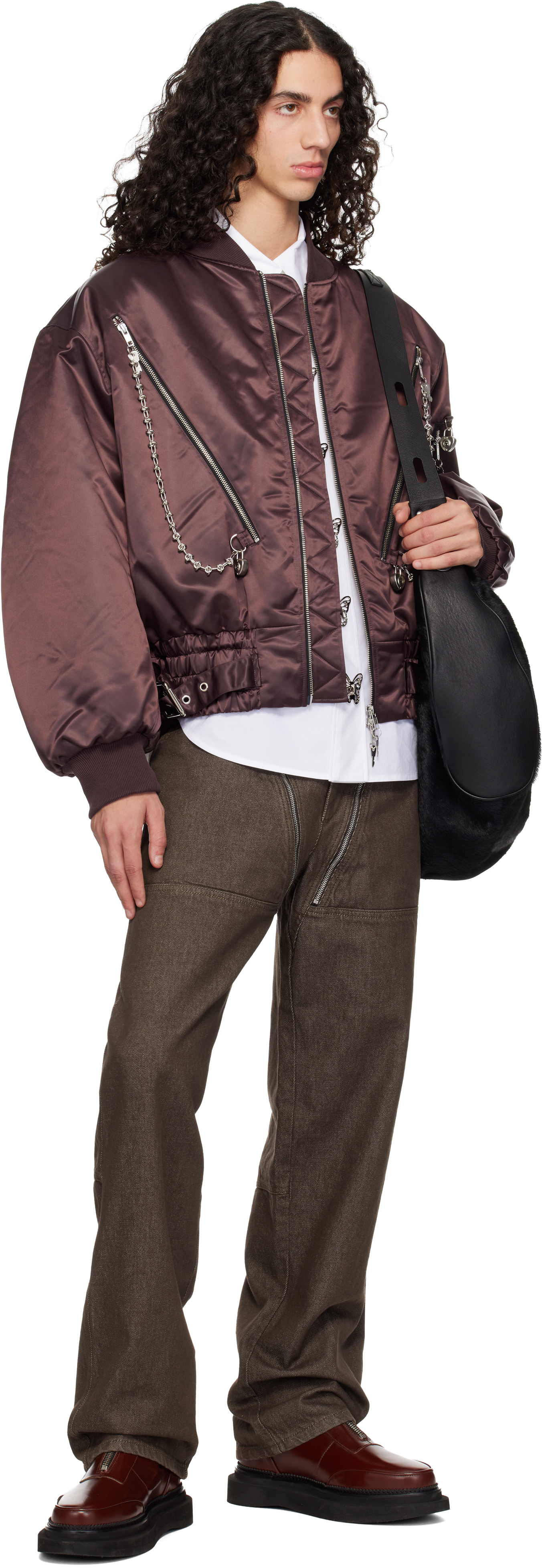 Chopova Lowena Brown Helter Bomber Jacket In Brown