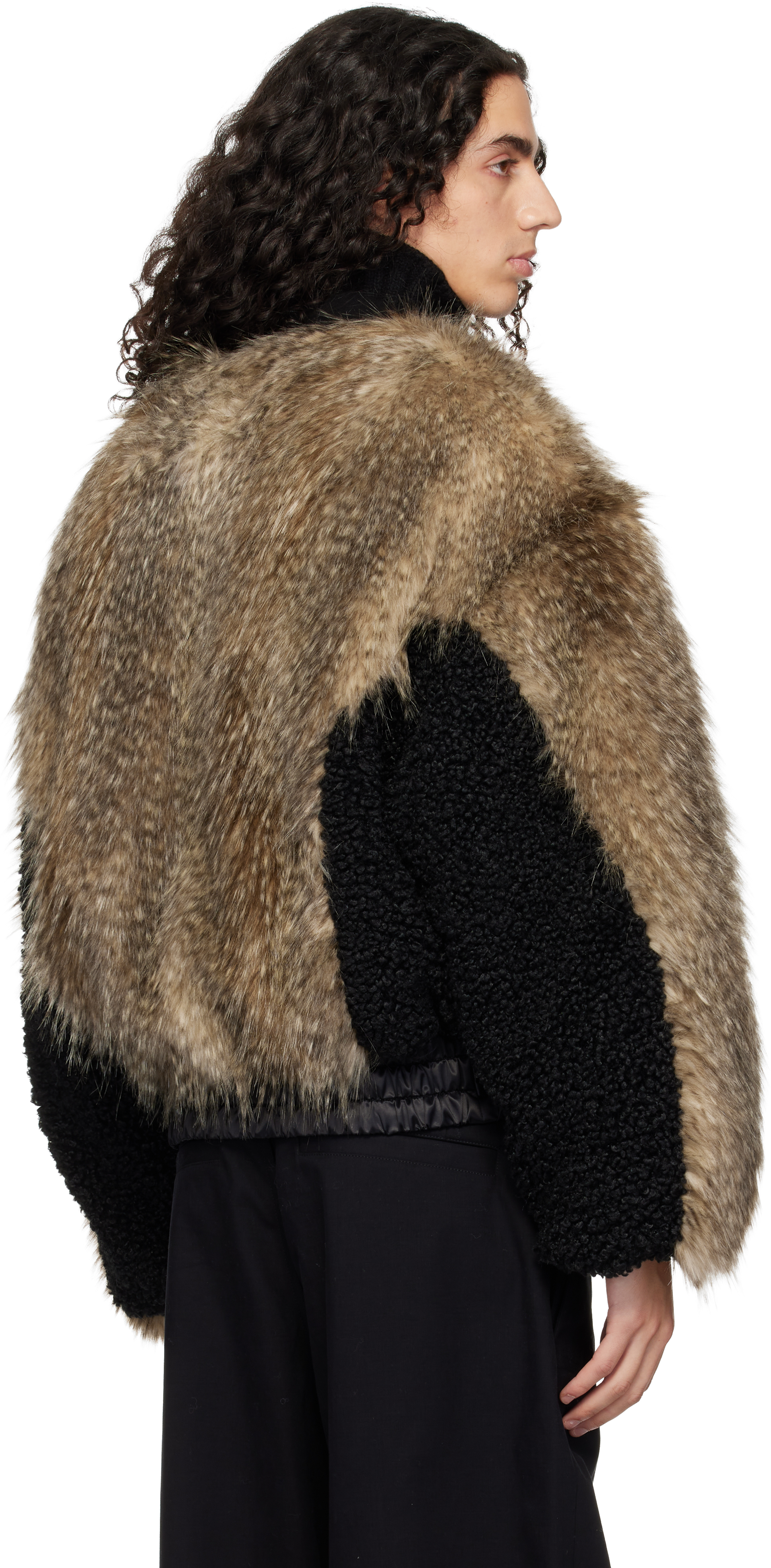 Chopova Lowena Brown French Kiss Faux-fur Bomber Jacket In Multi
