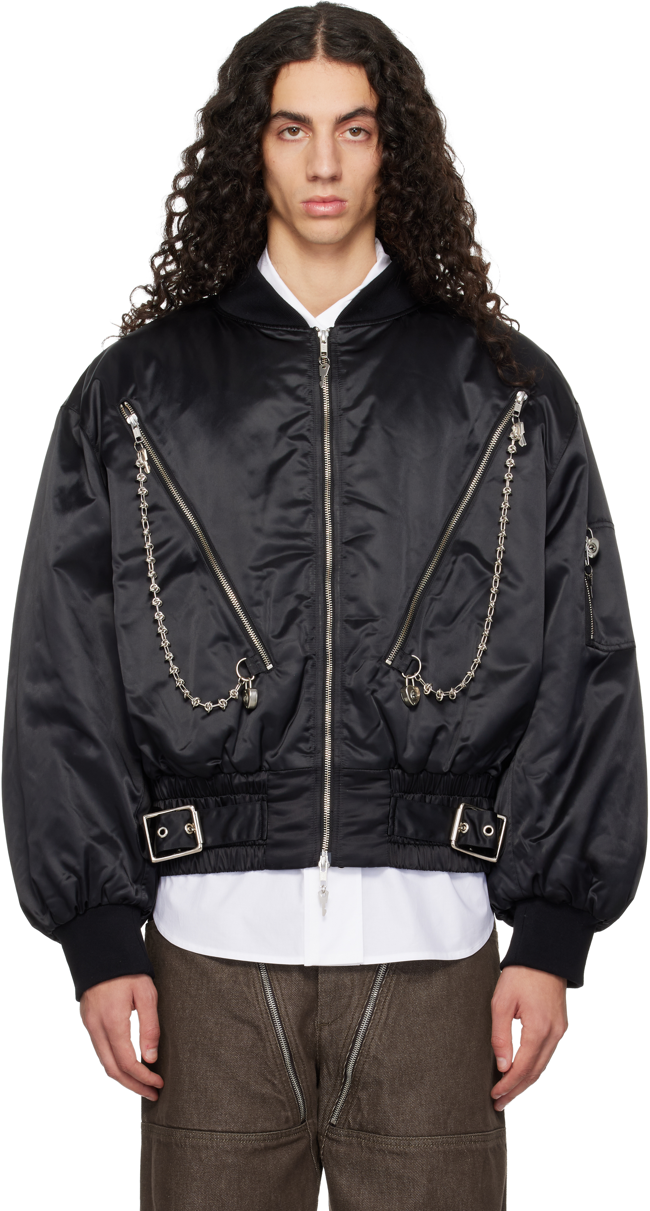 Chopova Lowena Ssense Exclusive Black Helter Bomber Jacket In Black