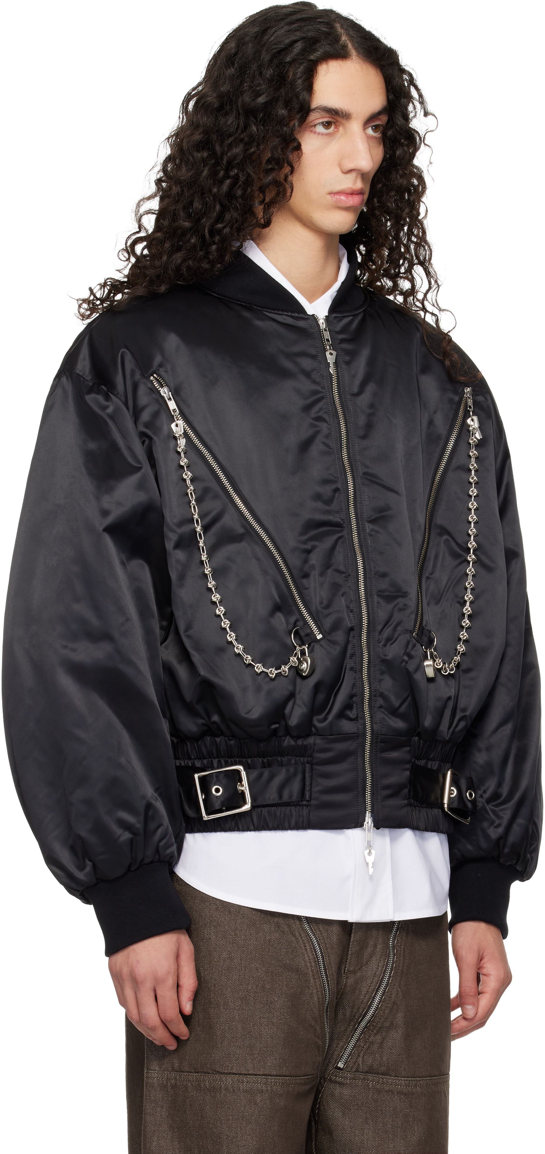 Chopova Lowena Ssense Exclusive Black Helter Bomber Jacket In Black