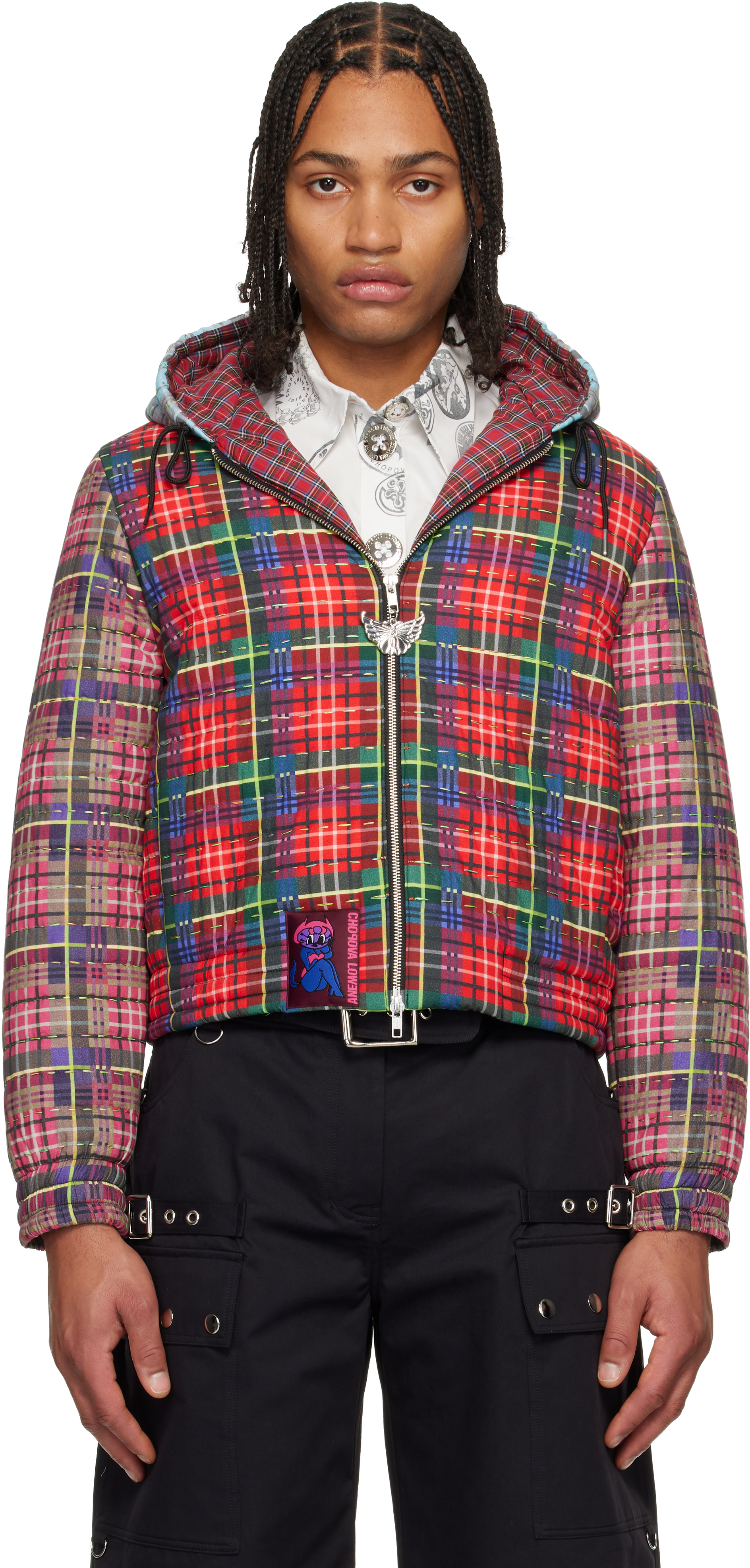 Chopova Lowena Multicolor Tartan Hooded Jacket