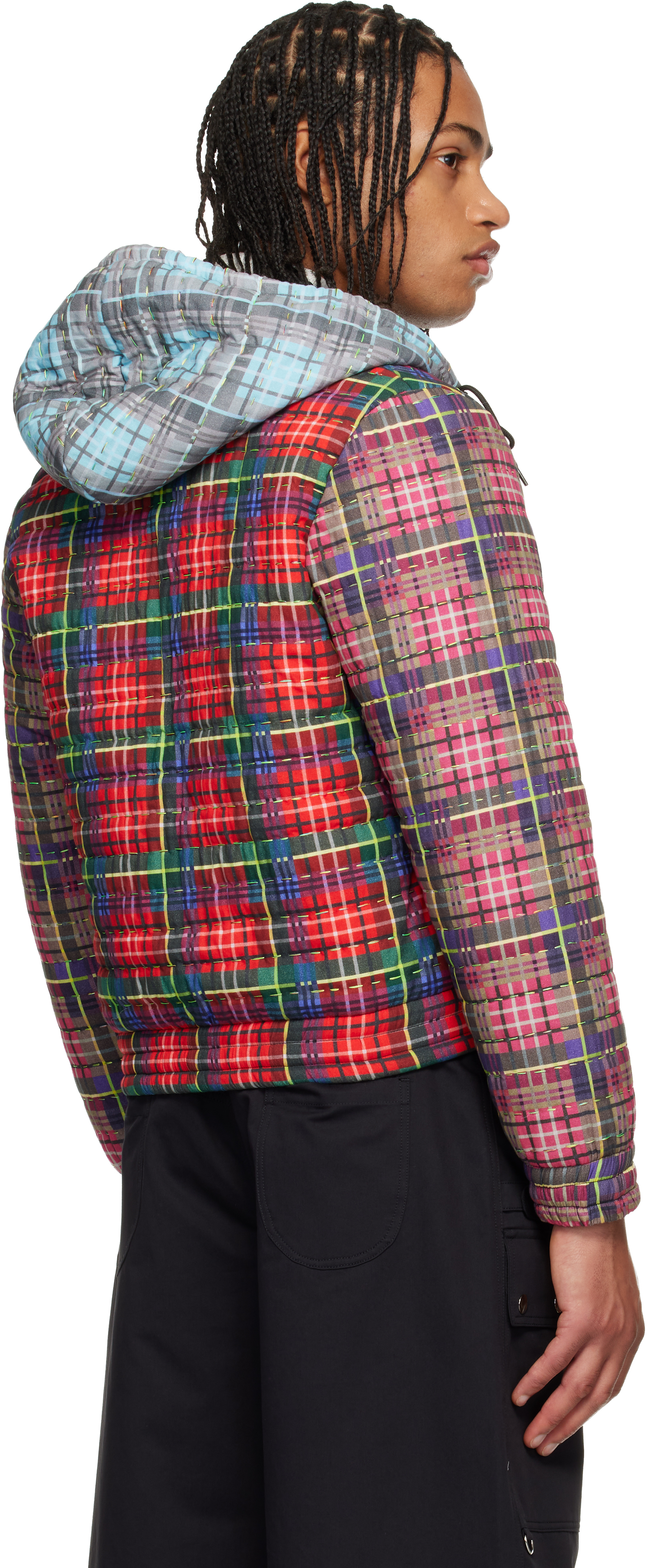 Chopova Lowena Multicolor Tartan Hooded Jacket In Multi