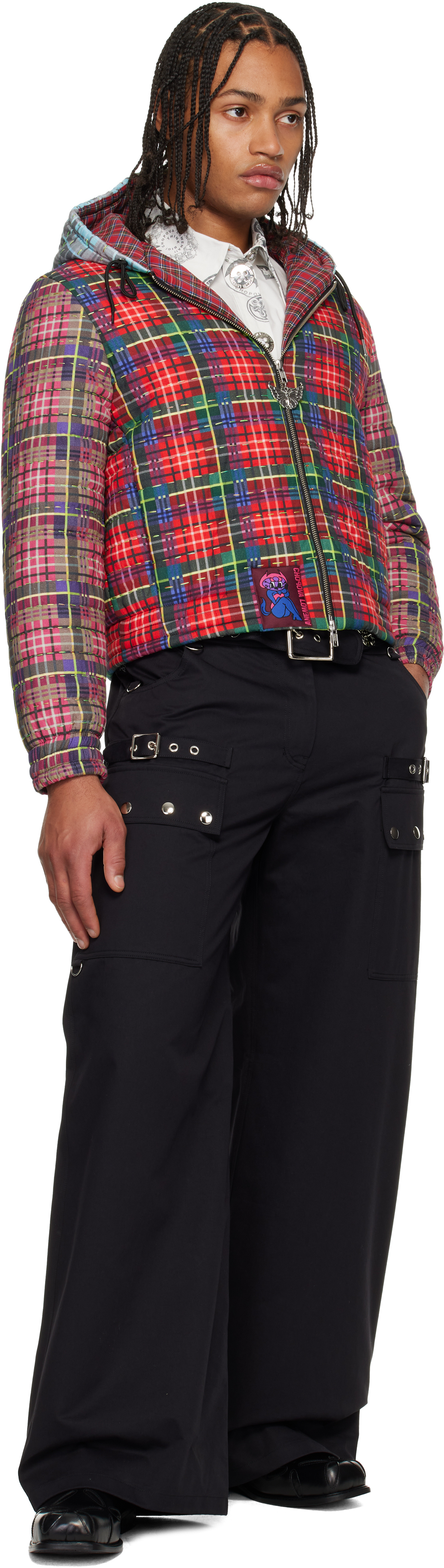 Chopova Lowena Multicolor Tartan Hooded Jacket In Multi