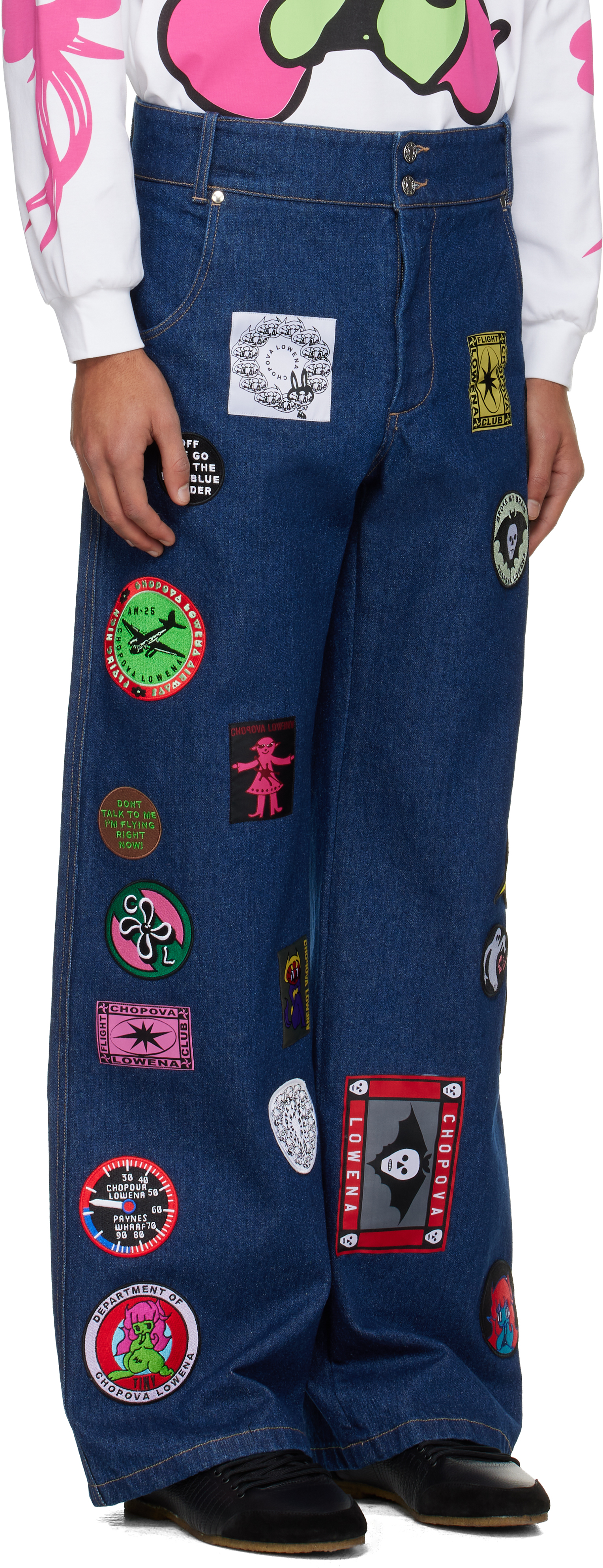 Chopova Lowena Blue Wicko Jeans In Multi