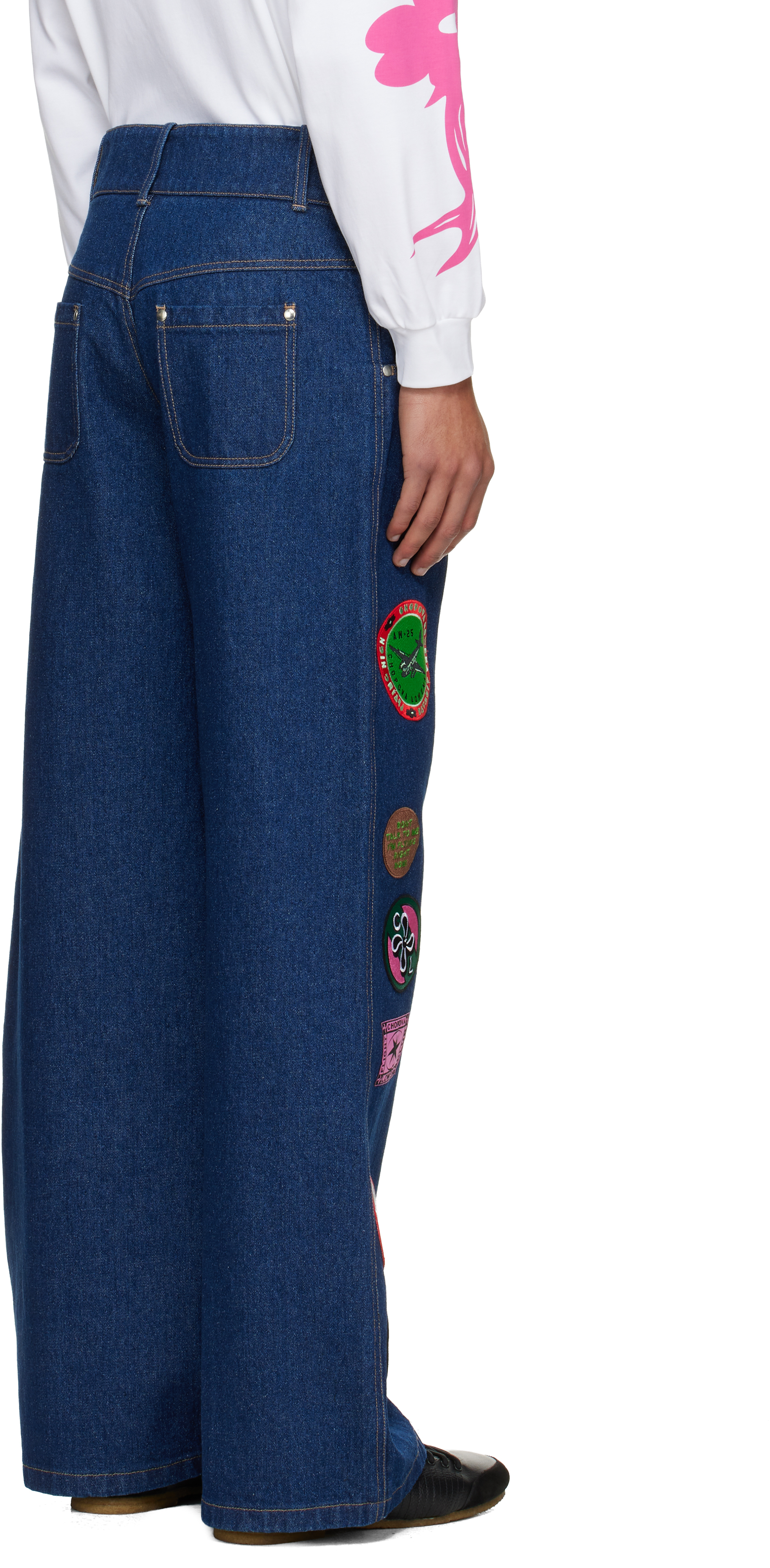 Chopova Lowena Blue Wicko Jeans In Multi