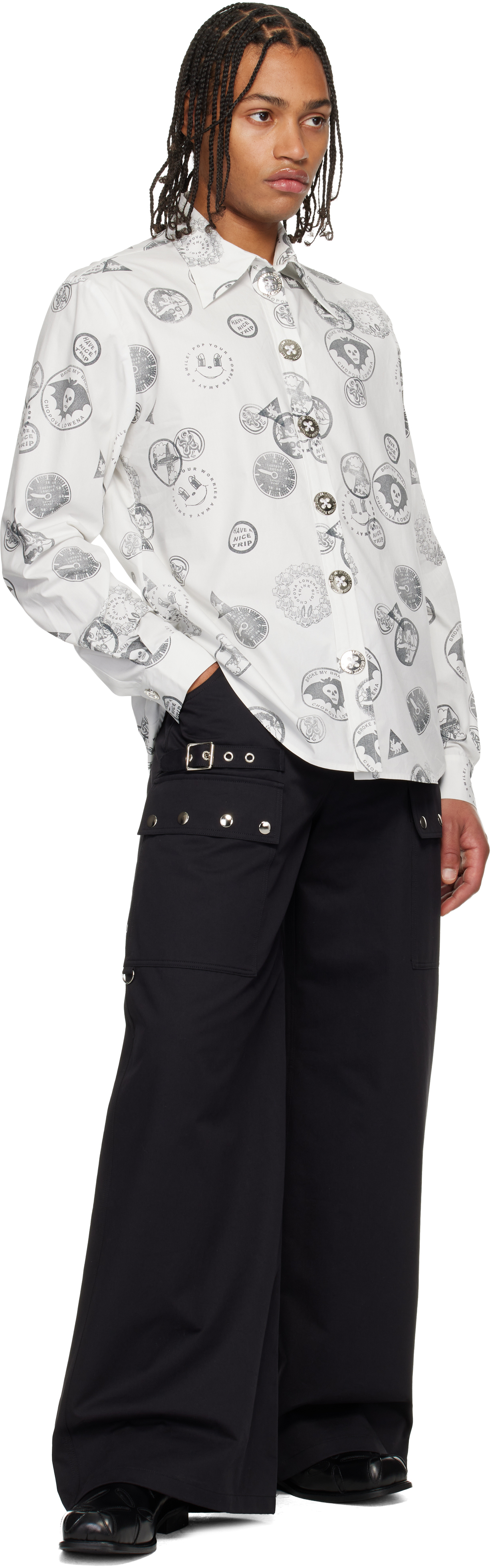 Chopova Lowena White Stamped Shirt In White