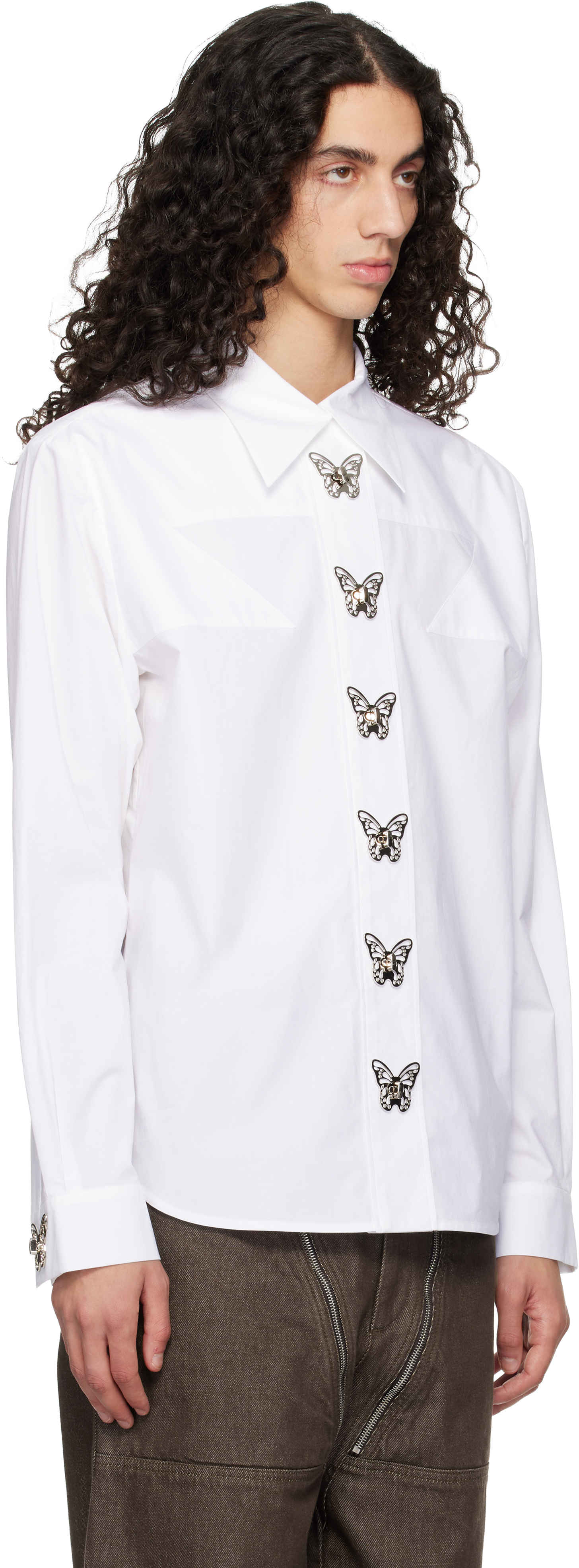 Chopova Lowena White Butterfly Shirt In White