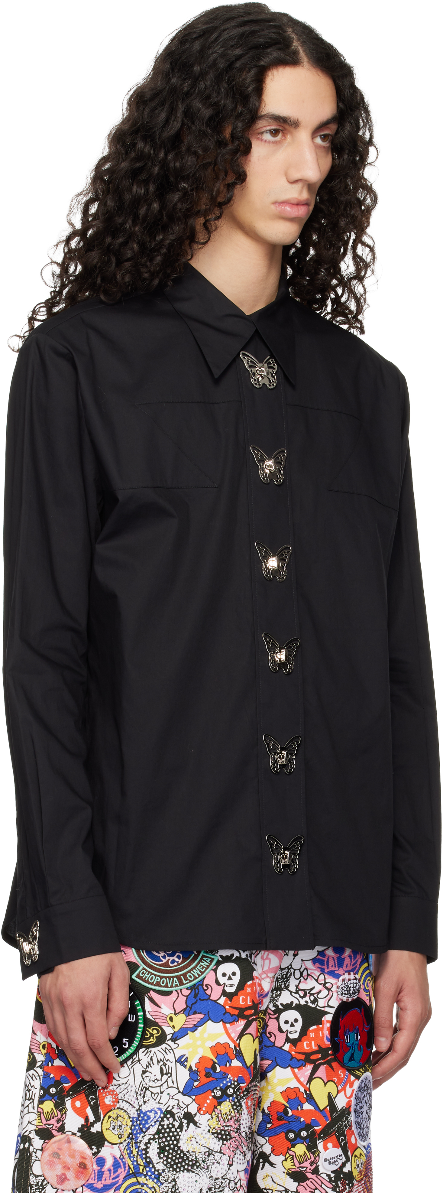 Chopova Lowena Ssense Exclusive Black Butterfly Shirt In Black