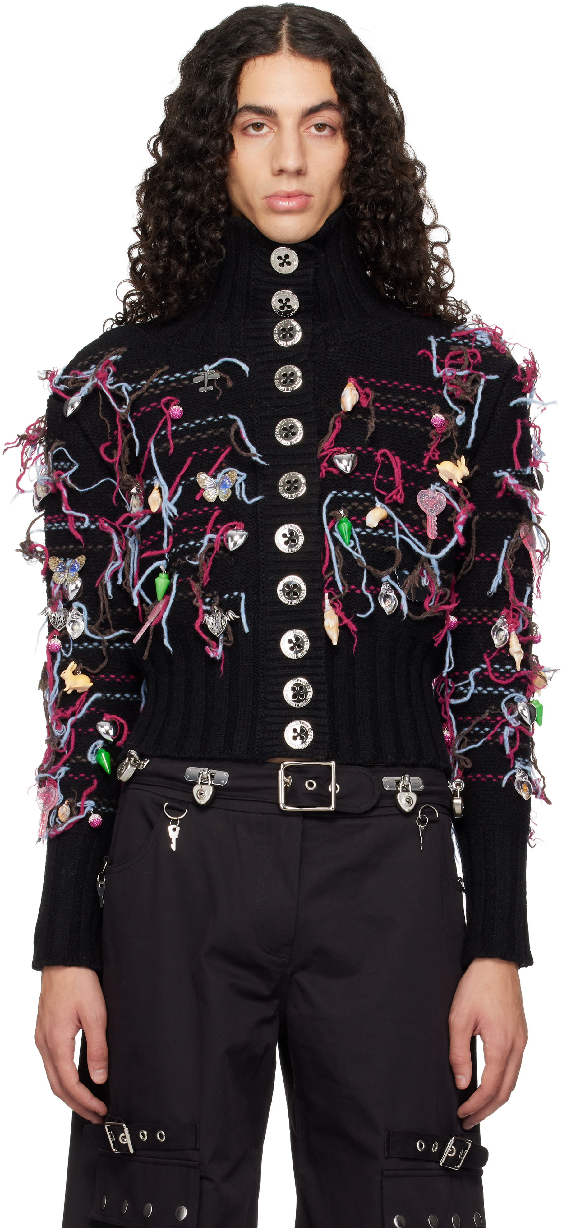 Chopova Lowena Black Washed Up Cardigan In Black