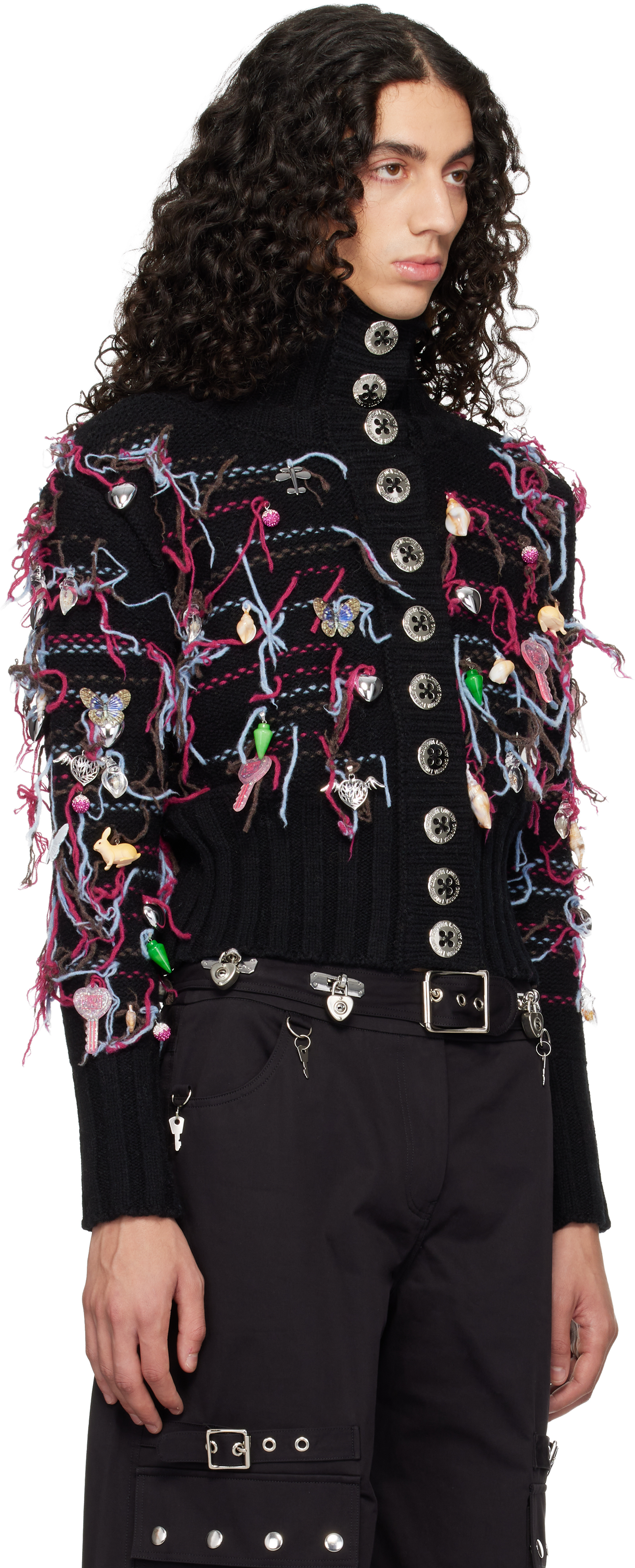 Chopova Lowena Black Washed Up Cardigan In Black