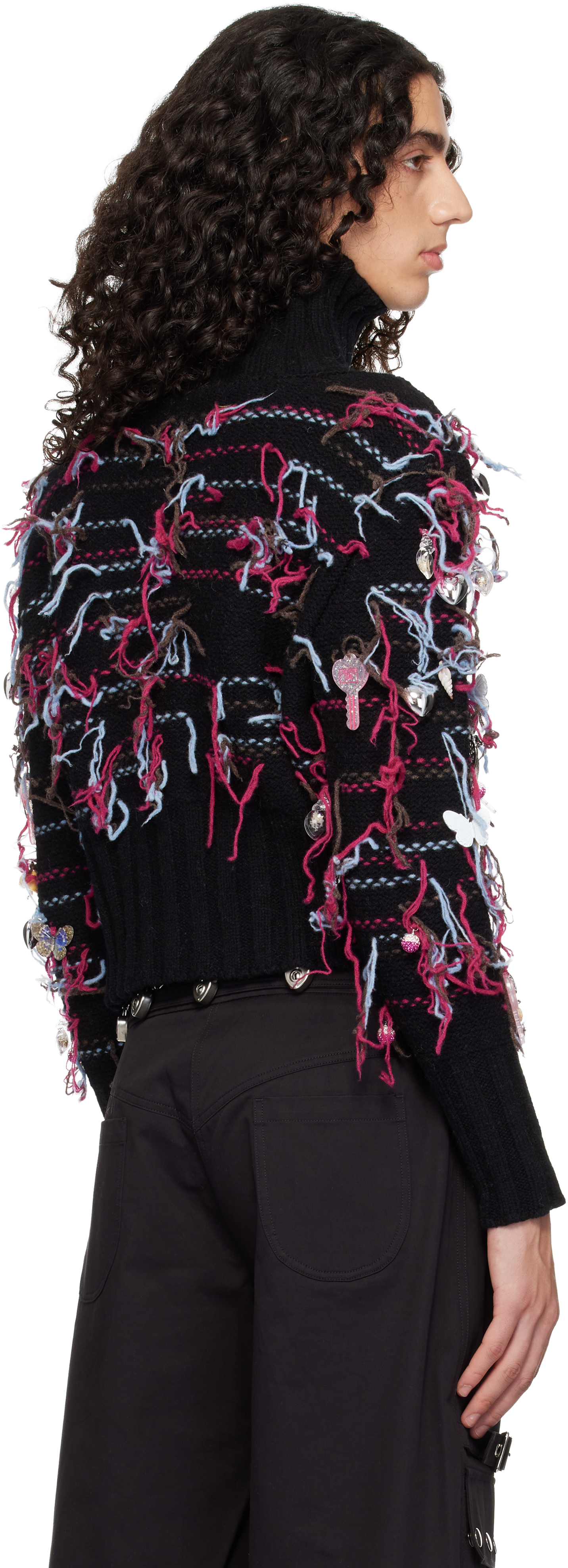 Chopova Lowena Black Washed Up Cardigan In Black