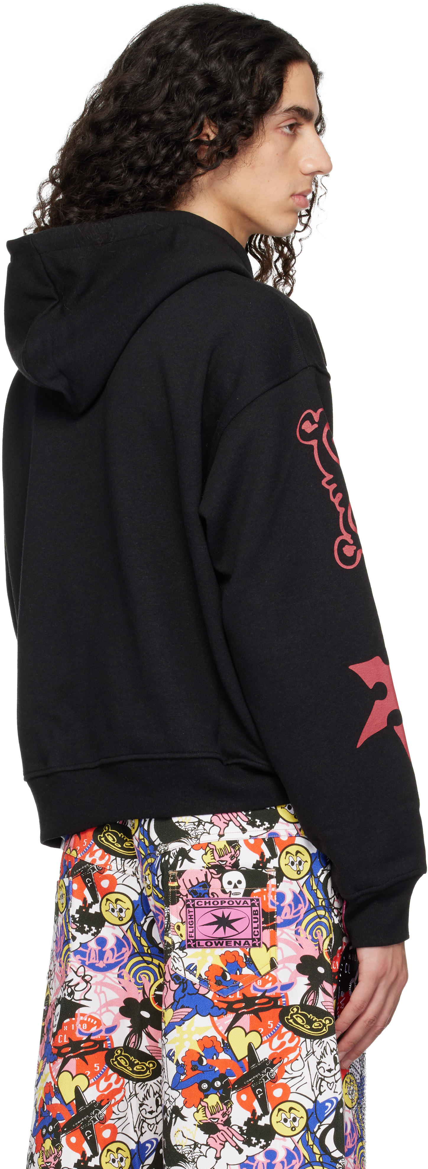 Chopova Lowena Black Flying High Zip Hoodie In Black